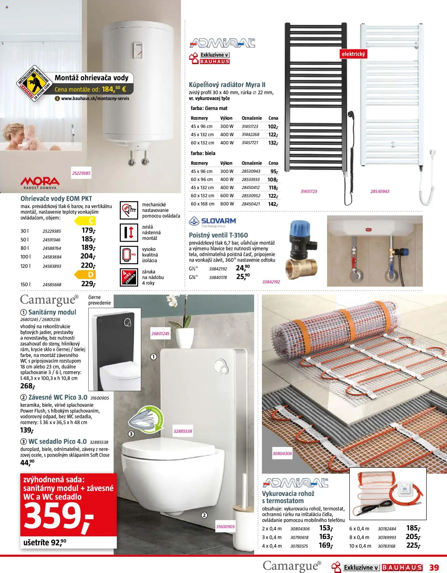 Nové Bauhaus akcie – leták je platný od 09.03.2026 | Strana: 39 | Produkty: Závesy, Ventil, Wc