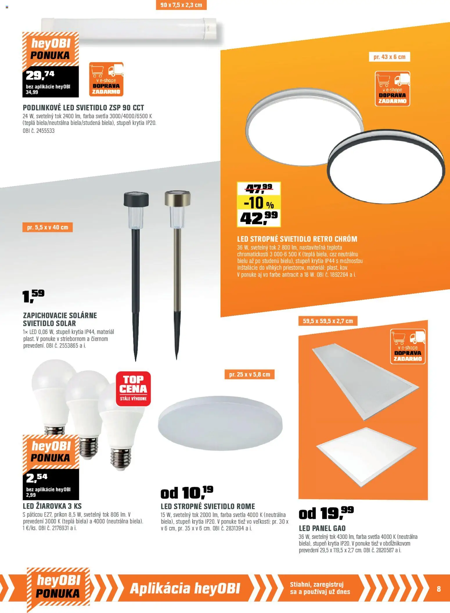 Nové OBI akcie – leták je platný od 01.02.2026 | Strana: 9 | Produkty: Stropné svietidlo, Led stropné svietidlo, Žiarovka, Svietidlo