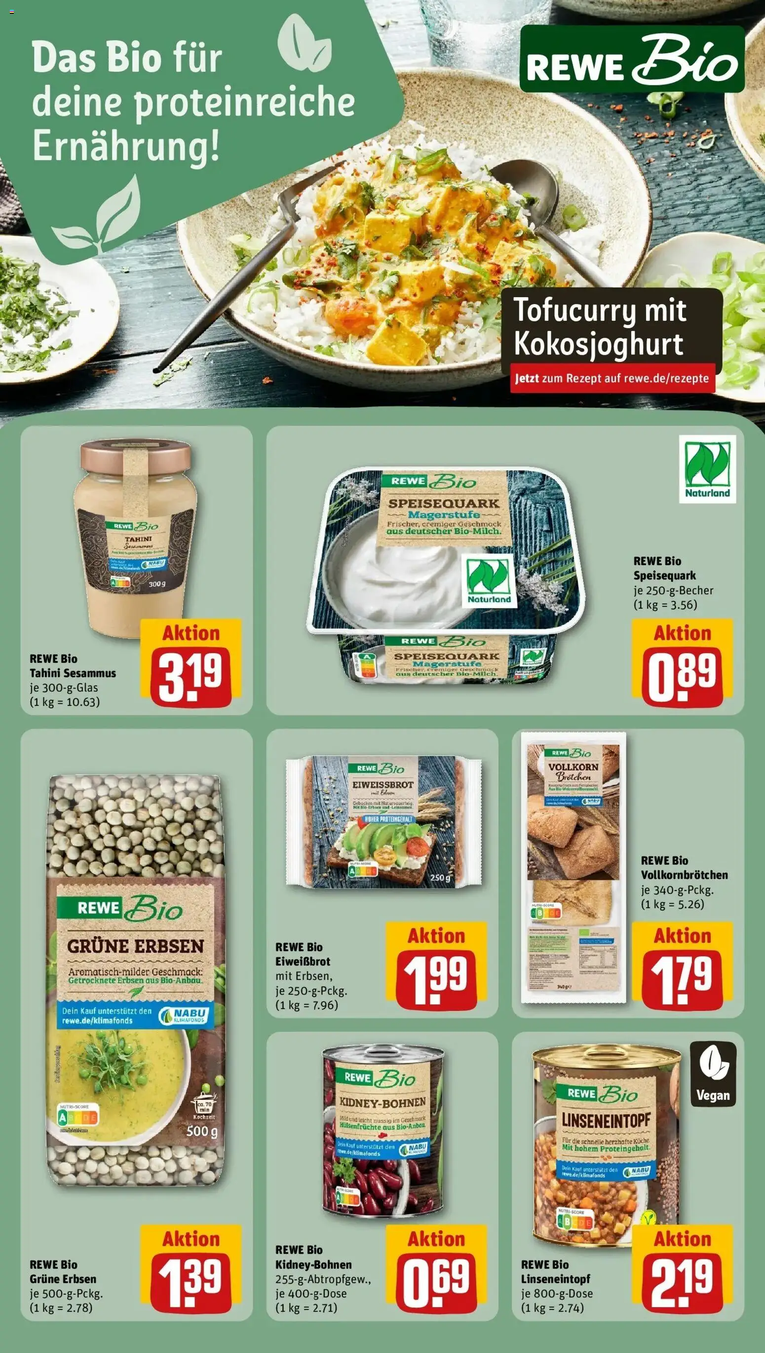 Rewe Prospekt Bonn / Oberkassel	 – gültig ab 09.03.2026 | Seite: 19 | Produkte: Speisequark, Erbsen