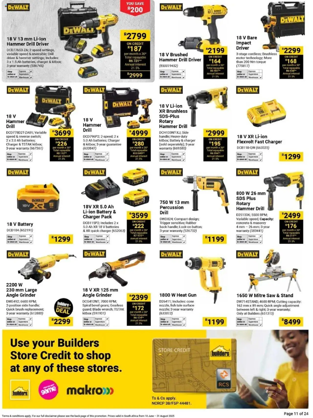 Builders - It's Tools That Can Keep Up Day │ valid from 10.06.2025 | Page: 11 | Products: Drill, Rotary hammer, Hammer, Fish