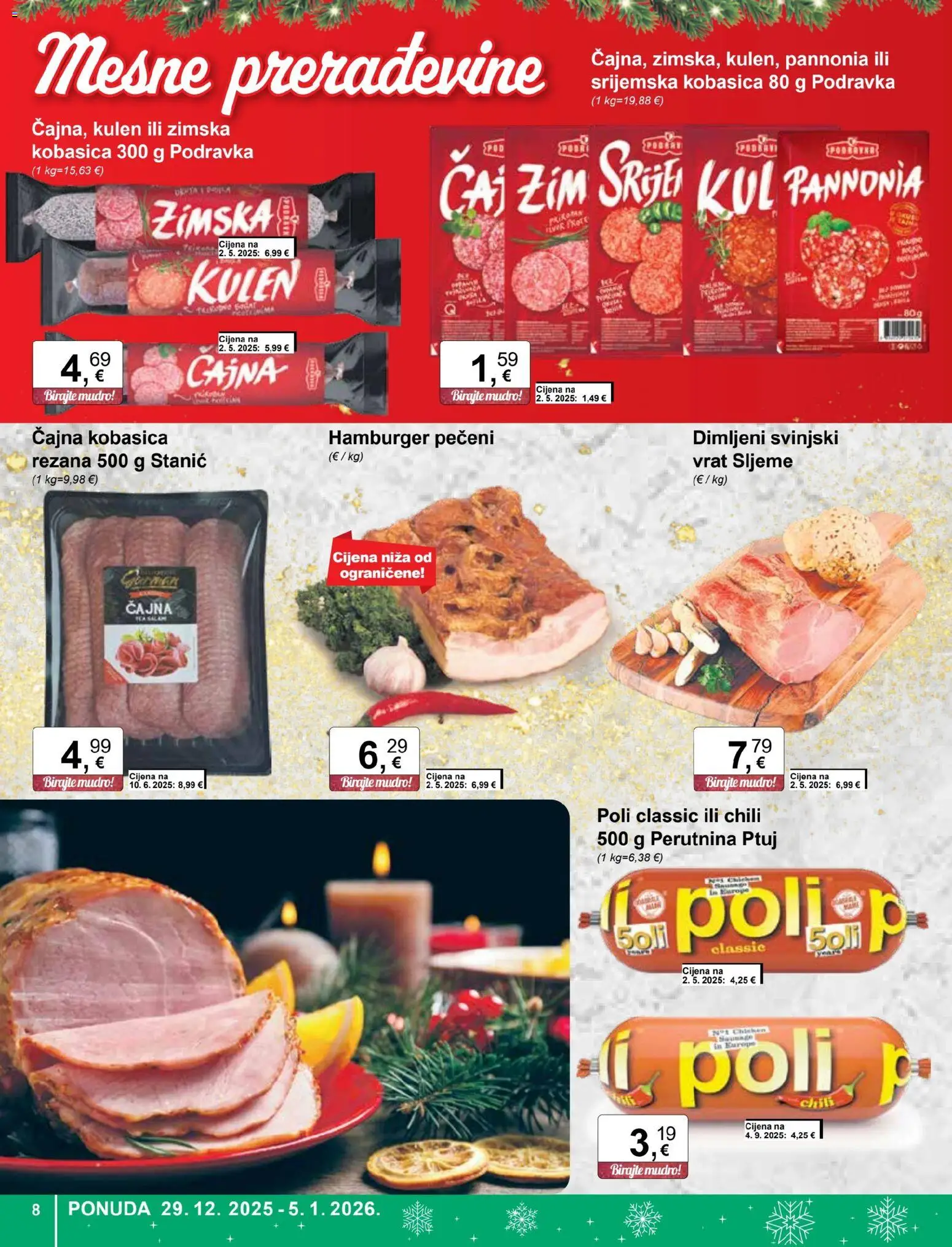 KTC katalog | vrijedi od 29.12.2025 | Stranica: 8 | Proizvodi: Podravka, Perutnina Ptuj, Hamburger, Kulen