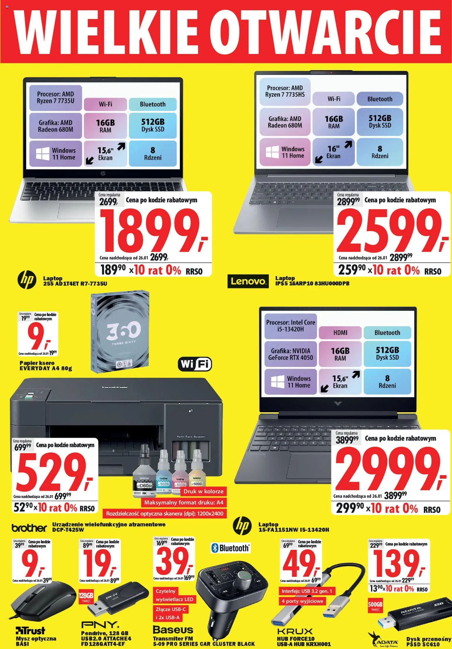 Mediaexpert Gazetka - Wielkie otwarcie Sztum od 15.01.2026 | Strona: 5 | Produkty: Laptop, Złącze, Dysk, USB