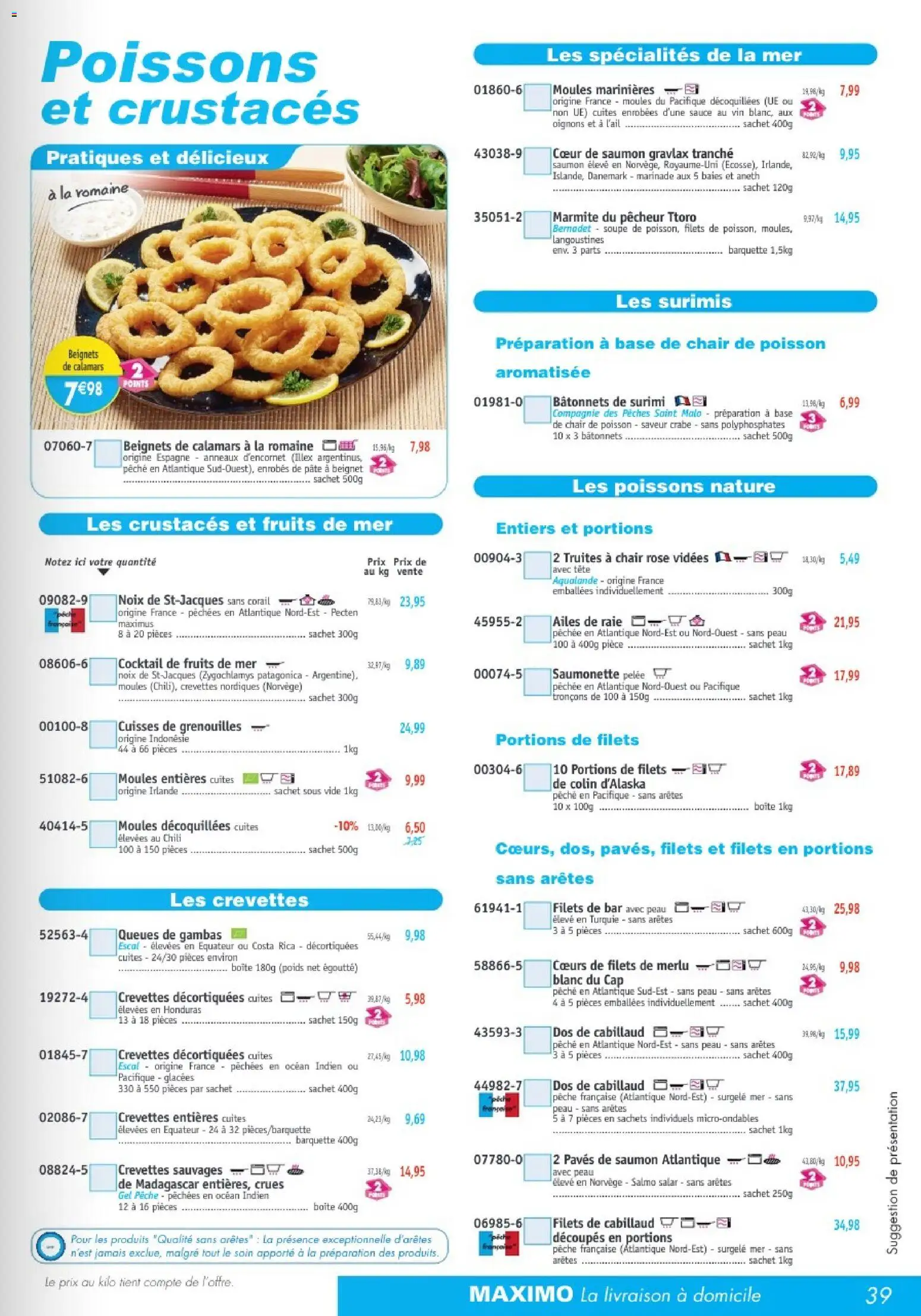 {H1} | Page: 39 | Produits: Fruits de mer, Vin, Poisson, Noix