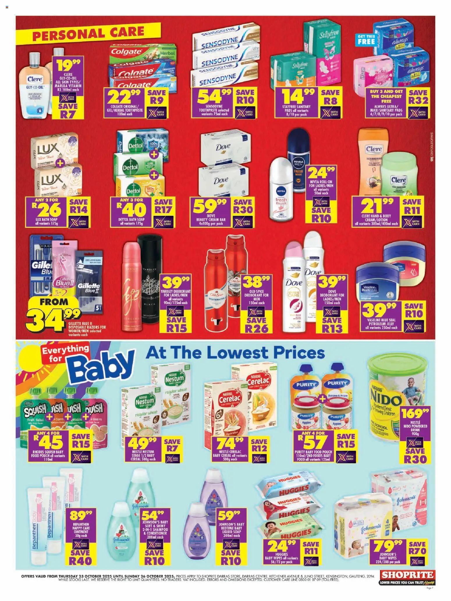 New Shoprite catalogue – valid from 23.10.2025 | Page: 7 | Products: Apples, Baby food, Toothpaste, Water