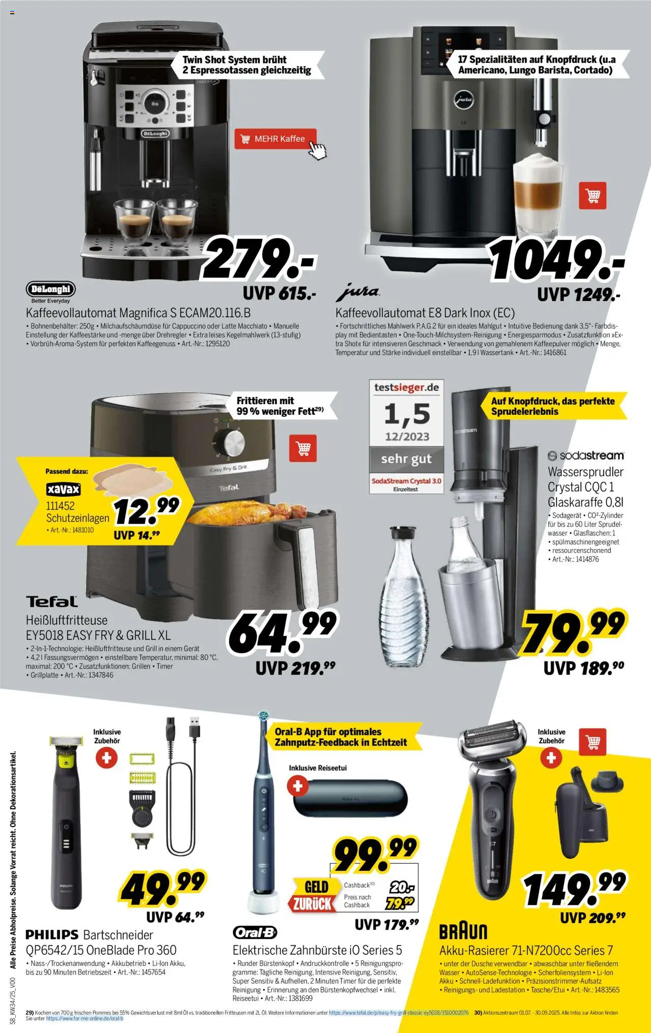 Medimax Prospekt 	 - gültig ab dem 16.08.2025 | Seite: 8 | Produkte: Grill, Kaffee, Dusche, Pommes