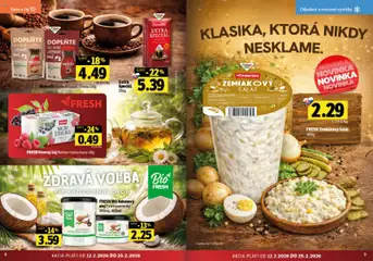 Fresh leták platný od 12.02.2026 | Strana: 5 | Produkty: Olej, Čaj, Šalát, Nescafé Crema