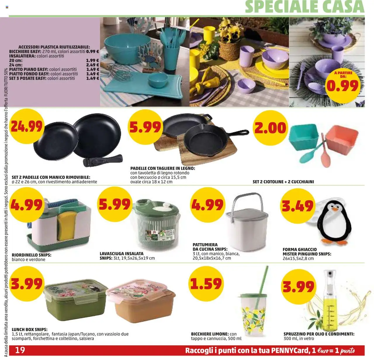 Volantino PENNY del 19.06.2025 | Pagina: 19 | Prodotti: Insalata, Olio, Pattumiera, Piatto