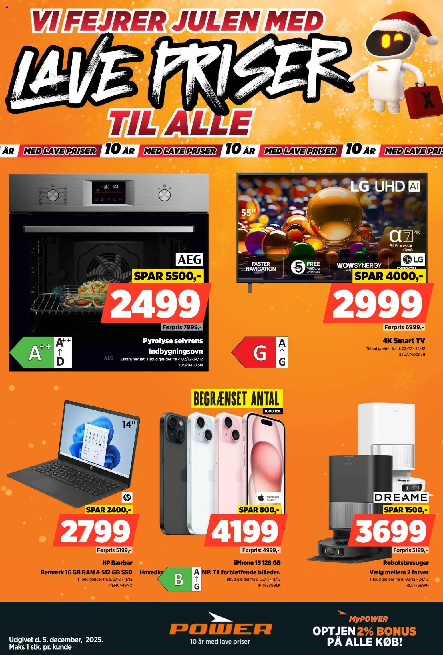 Power tilbudsavis – gyldig fra 02.12.2025 | Side: 1 | Produkter: Robotstøvsuger, Smart TV, TV, SSD