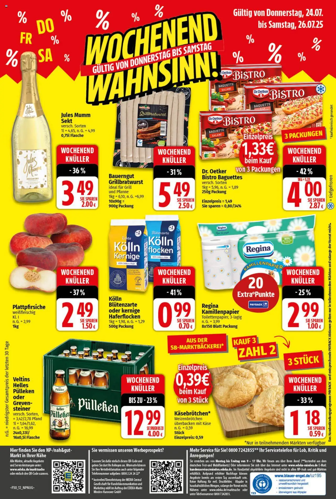 nah & gut Prospekt 	 - gültig ab dem 21.07.2025 | Seite: 12 | Produkte: Jules mumm, Bauerngut, Salami, Flocken
