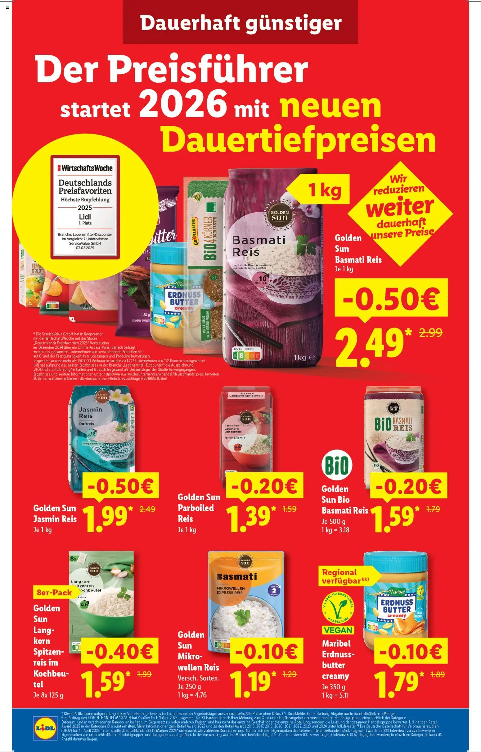 Lidl Prospekt Aarbergen – gültig ab 05.01.2026 | Seite: 2 | Produkte: Butter, Obst, Reis