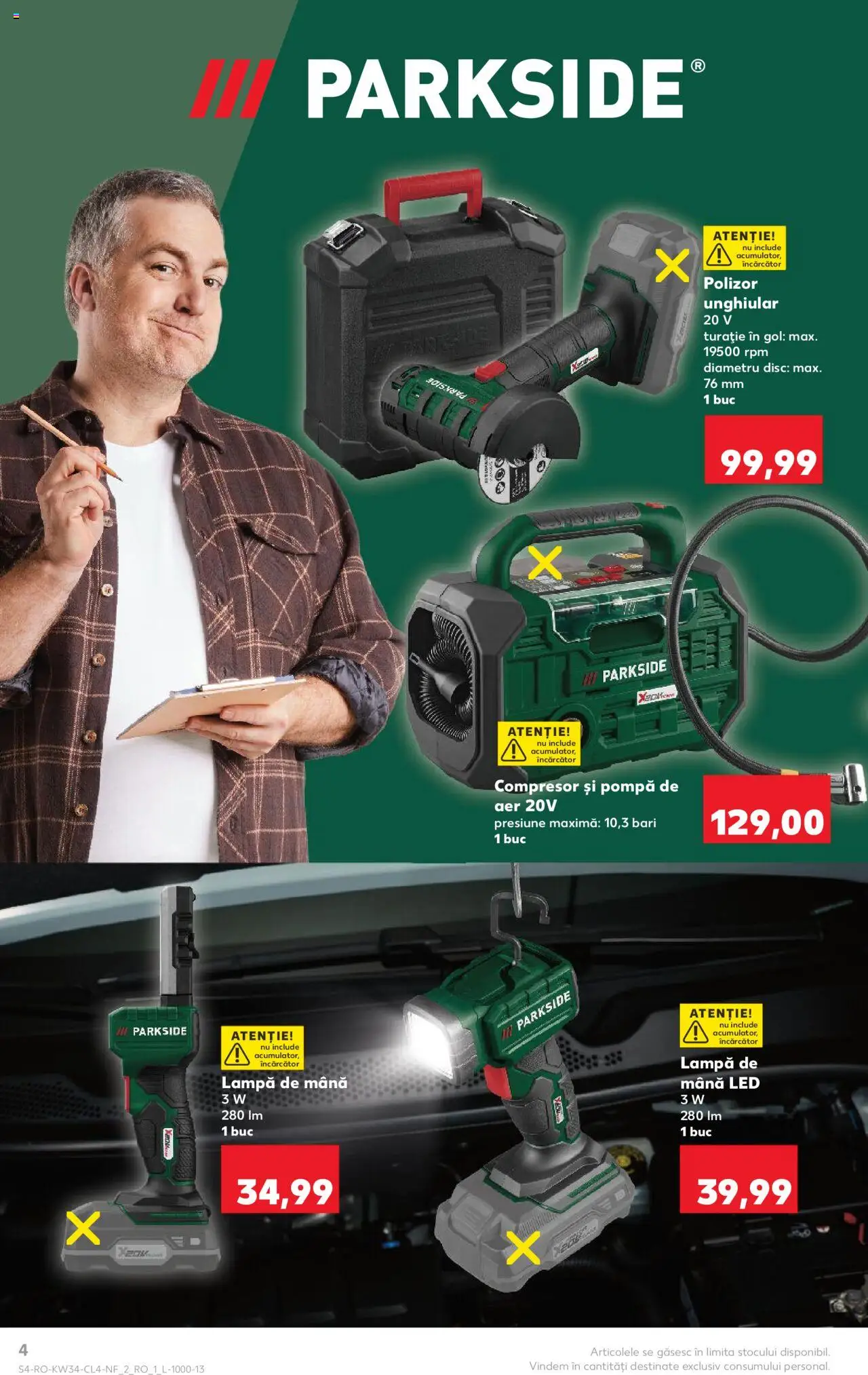 Catalog Kaufland - București – valabil de la 20.08.2025 | Pagină: 4 | Produse: Încărcător, Polizor, Babak, Lampă
