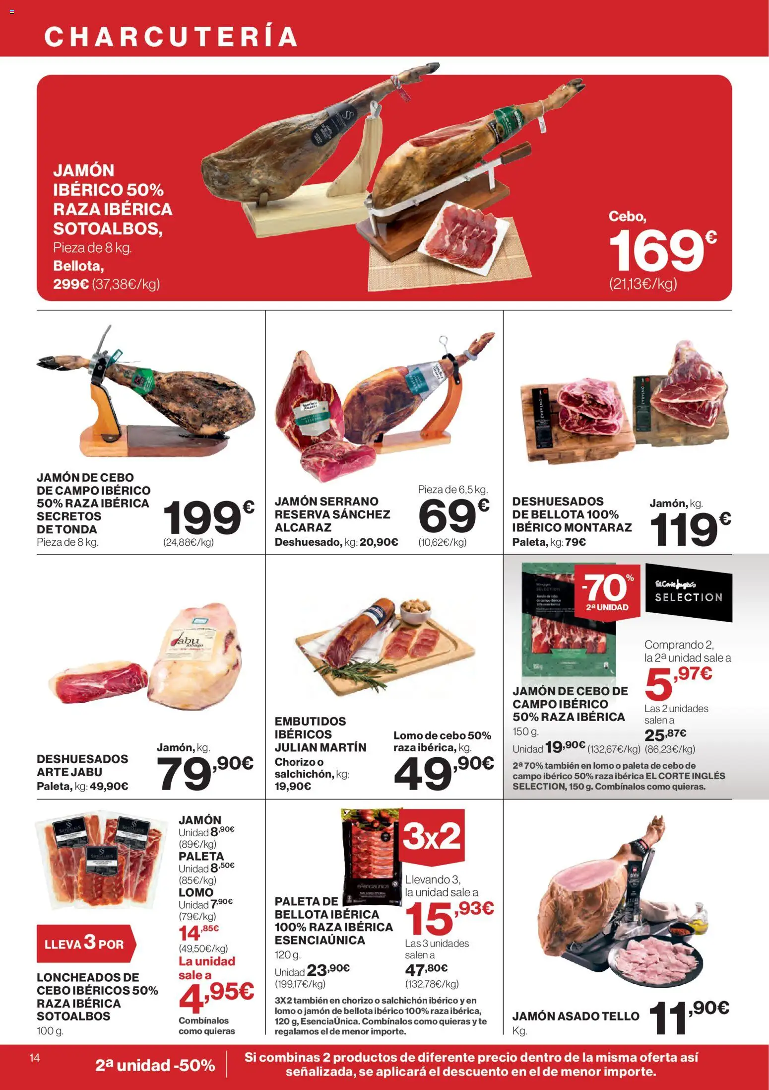 Hipercor catálogo │ válido desde el 26.02.2026 | Página: 14 | Productos: Jamón serrano, Jamón ibérico, Jamón, Νυχτικό