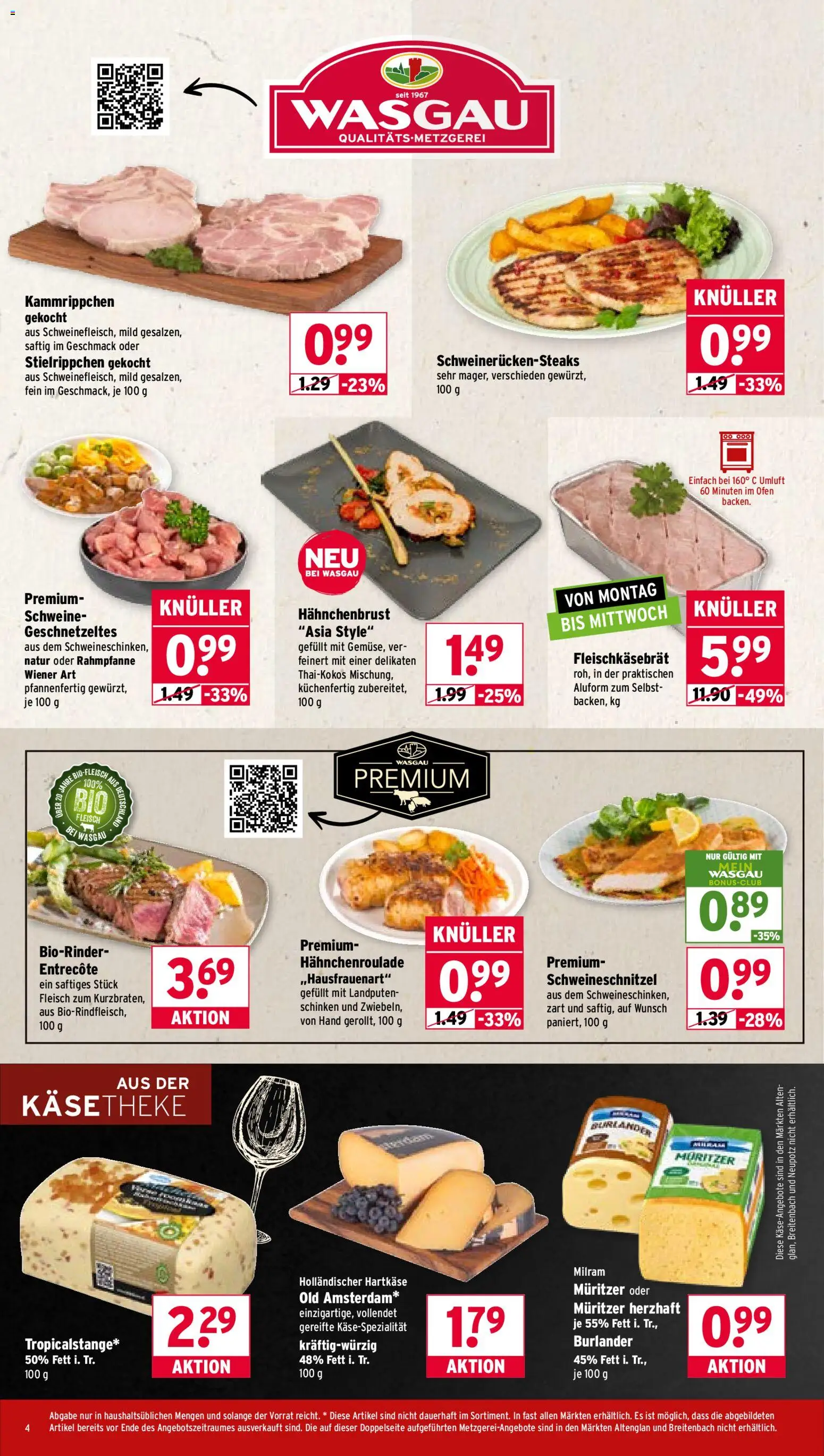 Wasgau Prospekt 	 – gültig ab 03.11.2025 | Seite: 4 | Produkte: Ofen, Milram, Fleisch, Hahnchenbrust