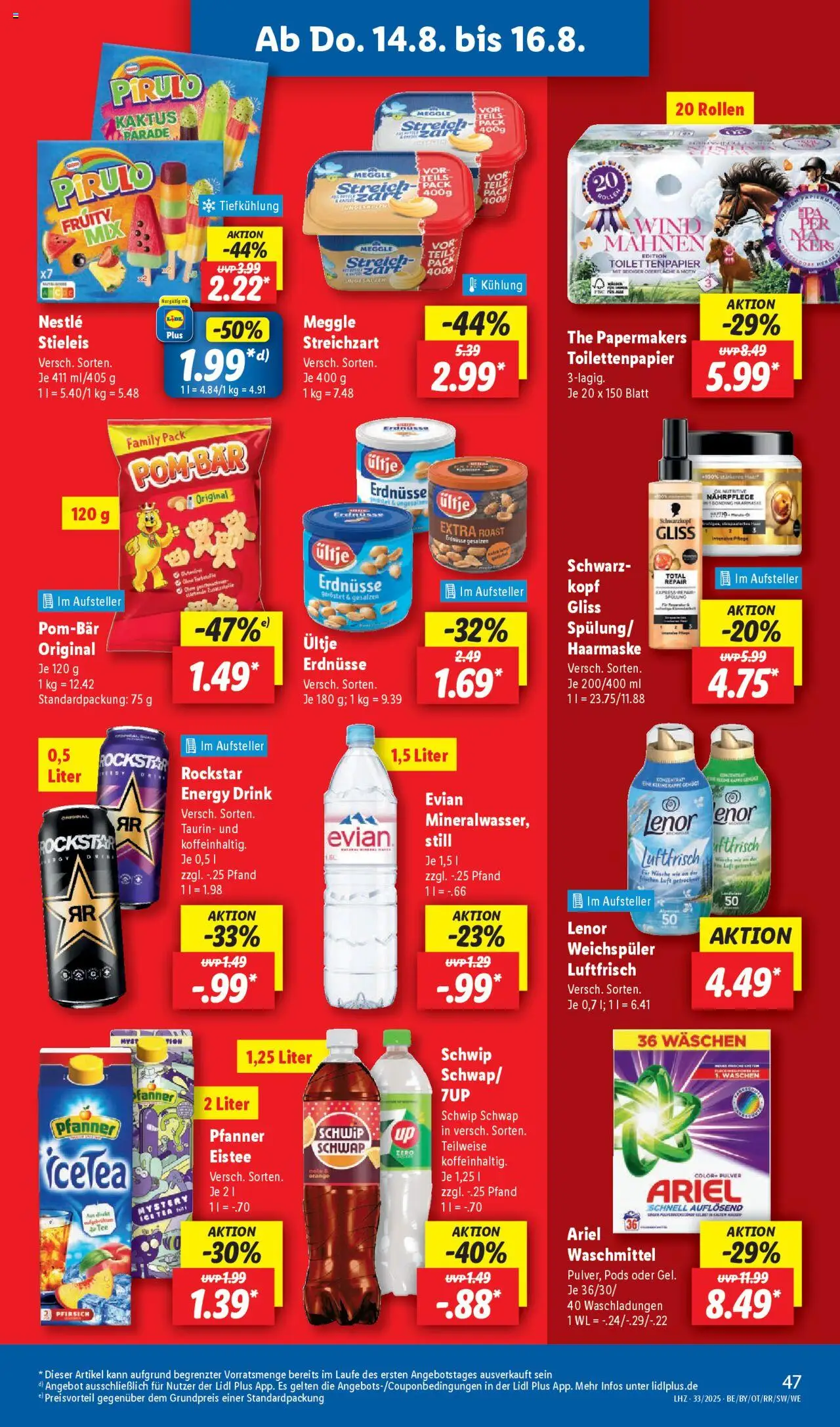 Lidl Prospekt Trier - gültig ab dem 11.08.2025 | Seite: 65 | Produkte: Waschmittel, Pfirsich, Tee, Kappe