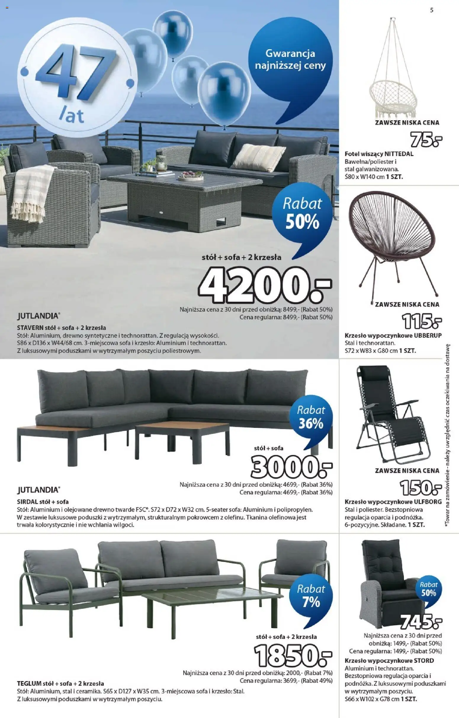 JYSK gazetka od 22.04.2026 | Strona: 5 | Produkty: Sofa, Fotel, Stół, Krzesło