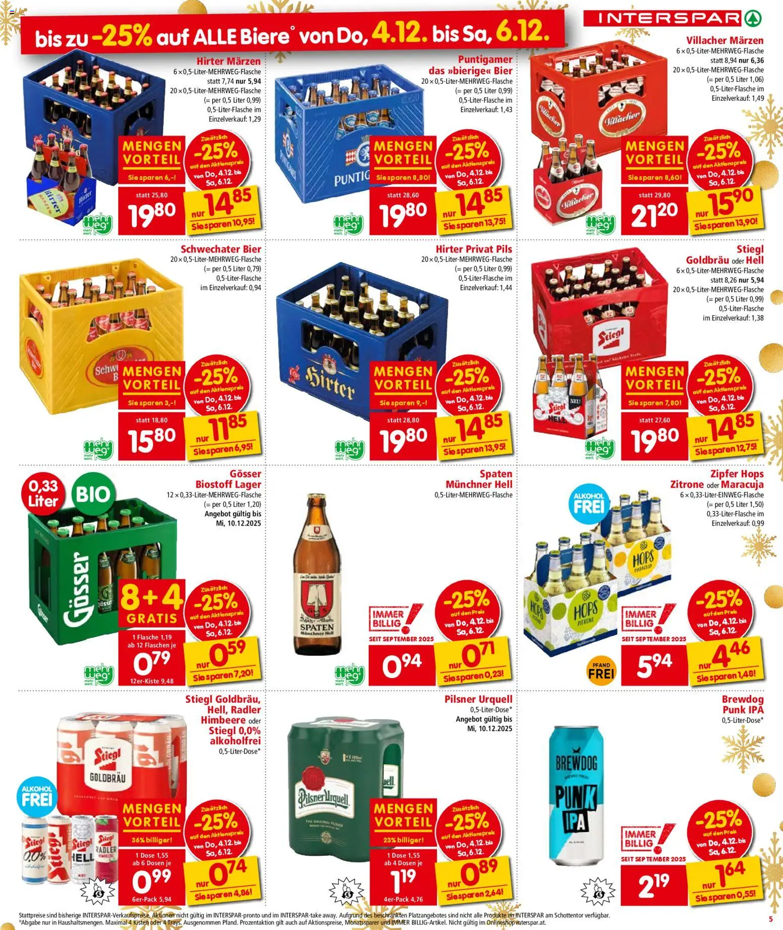 Interspar Flugblatt - Kärnten gültig ab 04.12.2025 | Seite: 5 | Produkte: Zitrone, Himbeere, Bier
