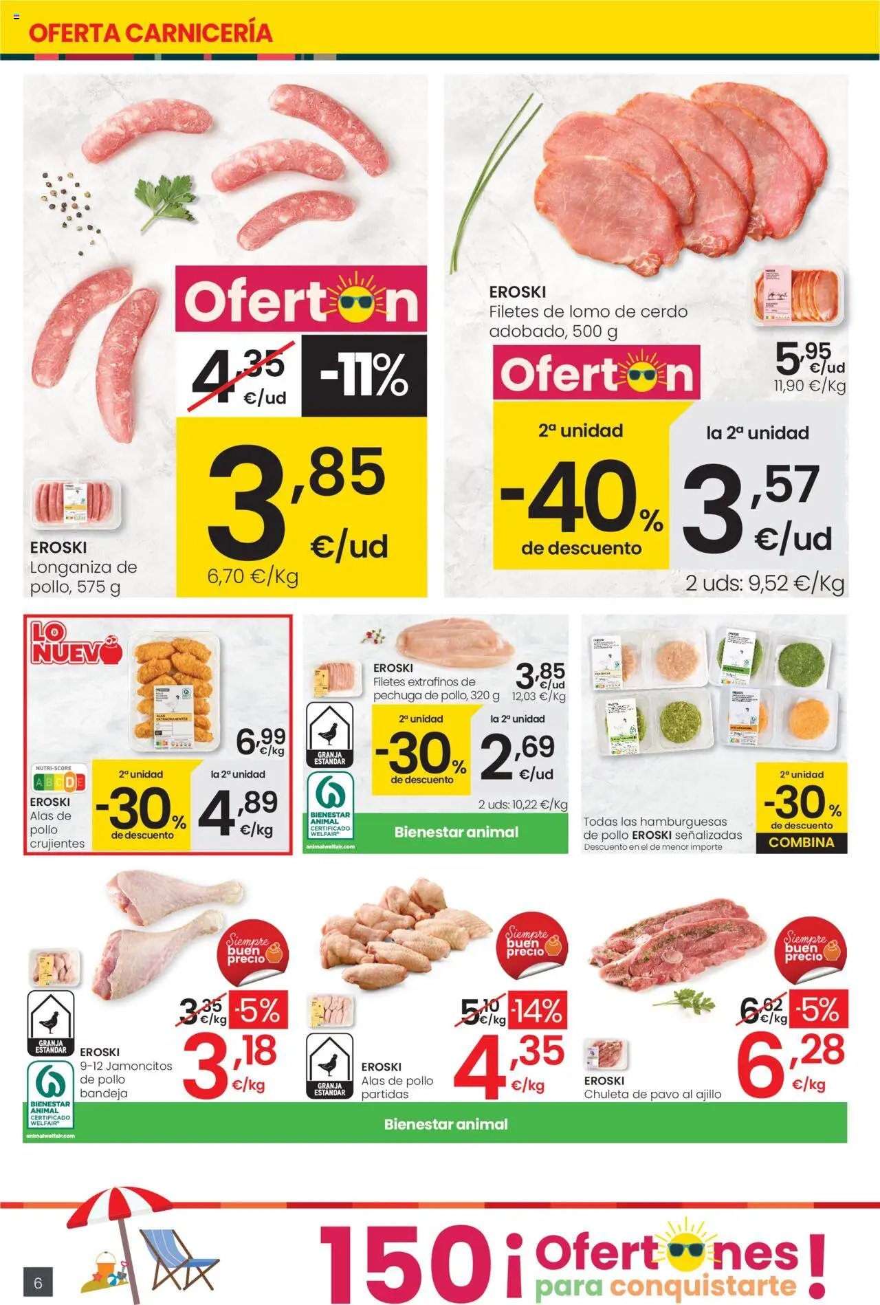 Eroski - Center │ válido desde el 31.07.2025 | Página: 6 | Productos: Cerdo, Longaniza, Bandeja