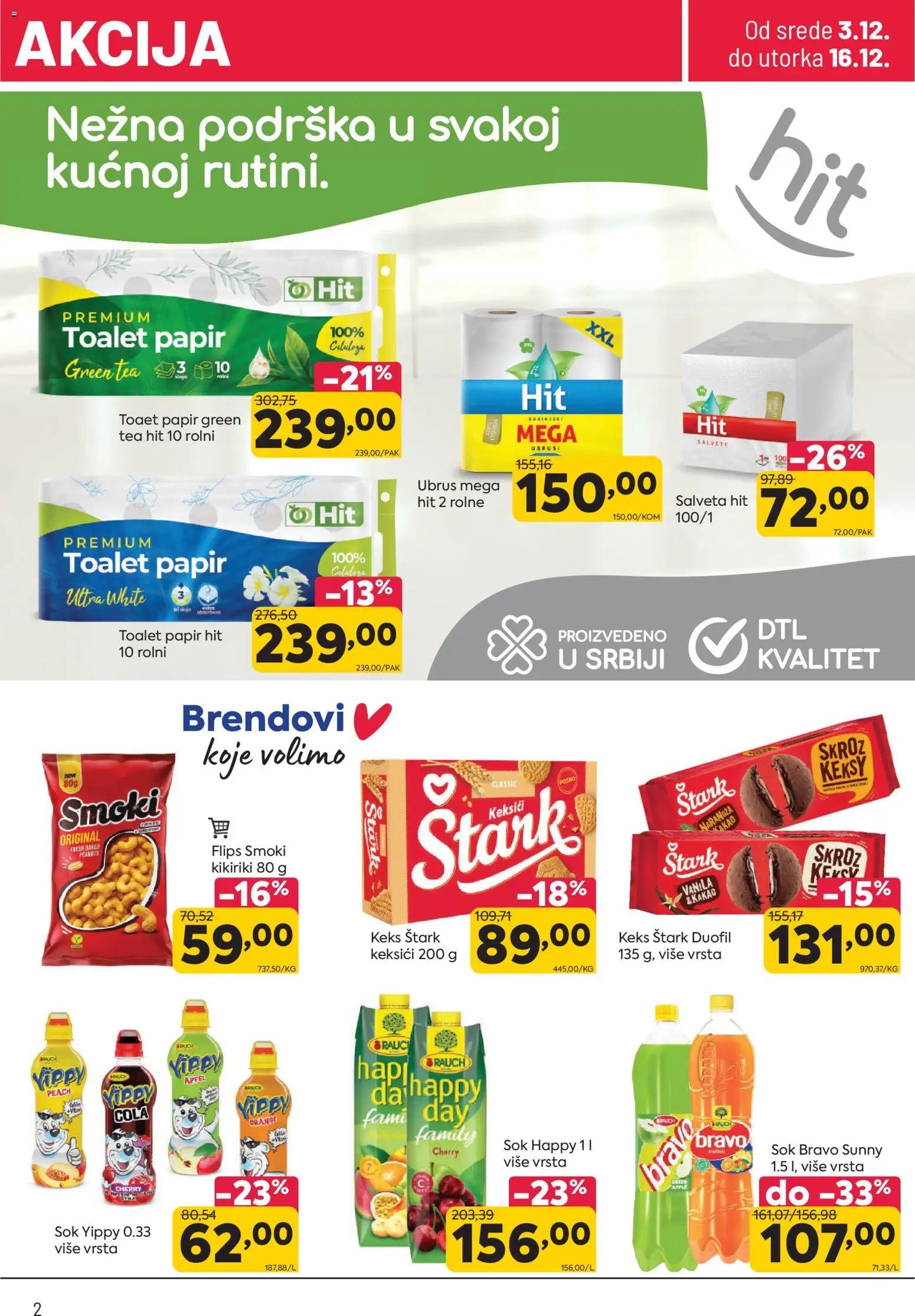 PerSu katalog - važi od 03.12.2025 | Strana: 2 | Proizvode: Toalet papir, Smoki, Salvete, Sok