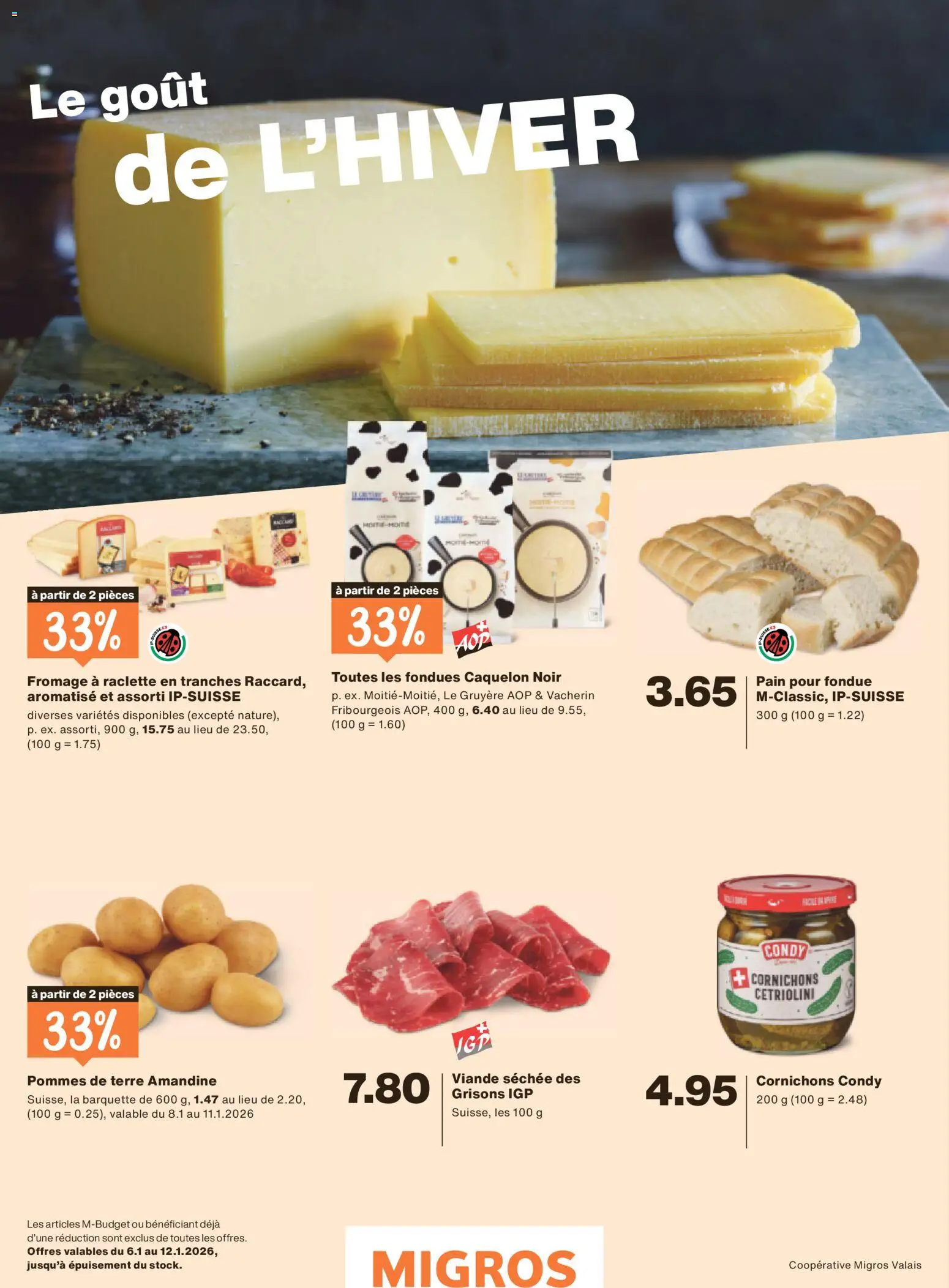 Migros Magazin FR – gültig ab 05.01.2026 | Seite: 33 | Produkte: Raclette, Fondue