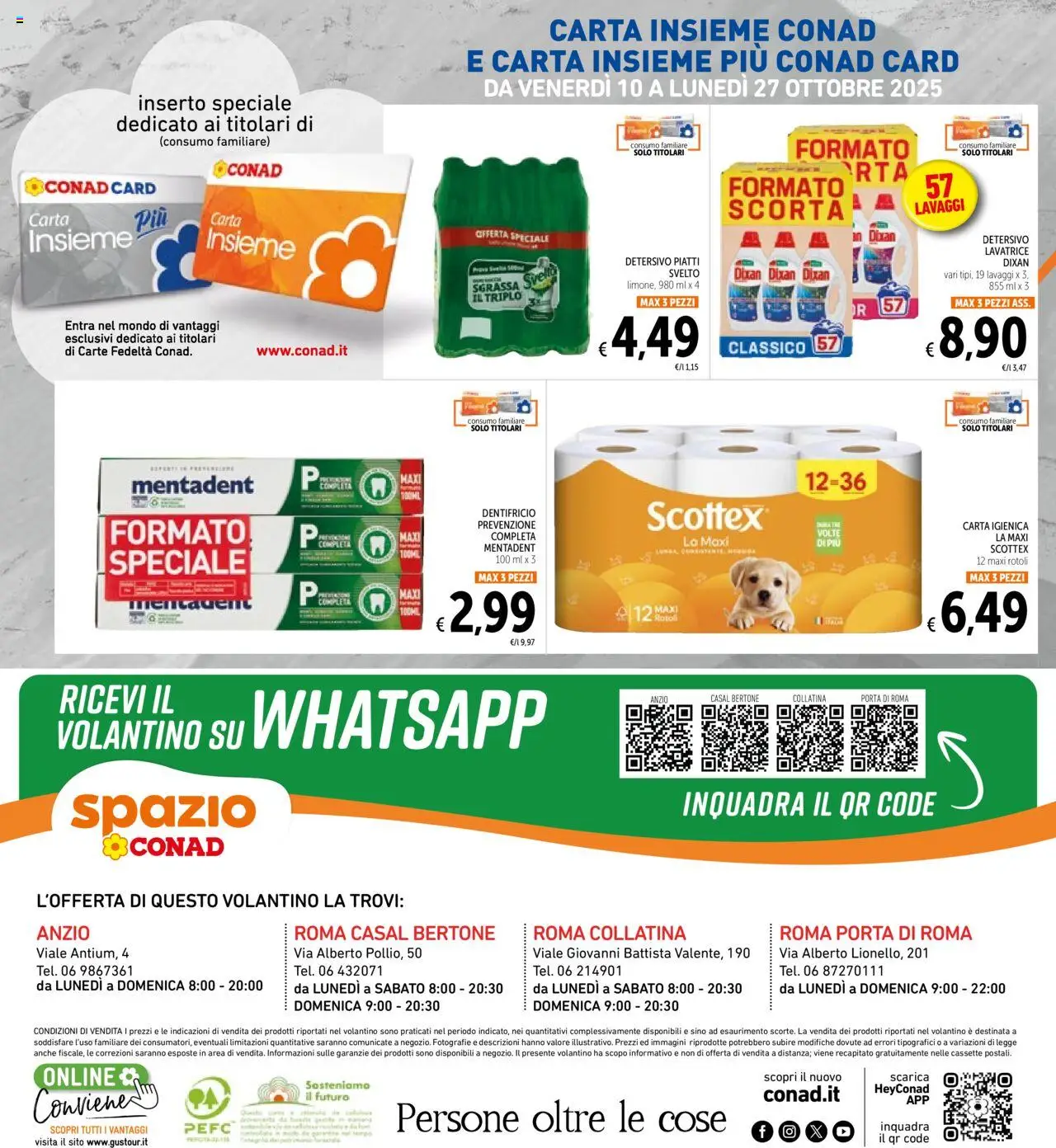 Volantino Spazio Conad del 10.10.2025 | Pagina: 32 | Prodotti: Carta igienica, Dentifricio, Lavatrice