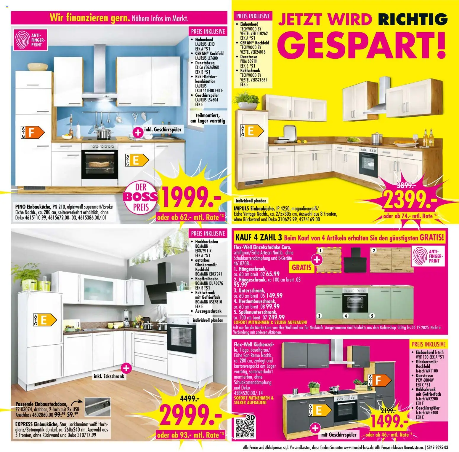 SB Möbel Boss Prospekt Wittlich – gültig ab 28.11.2025 | Seite: 3 | Produkte: USB, Geschirrspüler, Kühlschrank, Dunstabzug