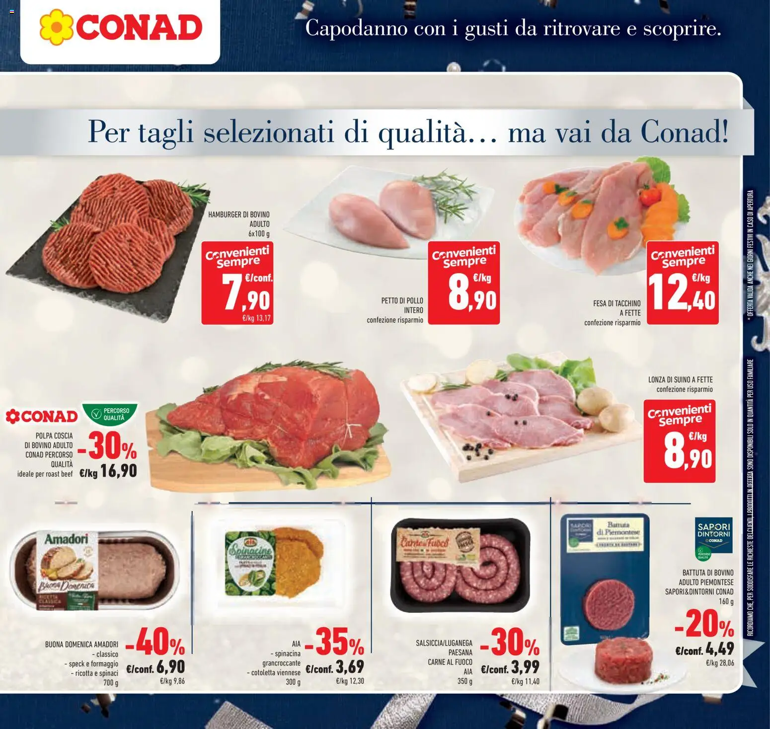 Volantino Conad del 27.12.2025 | Pagina: 11 | Prodotti: Bovino, Pollo, Tacchino, Ricotta