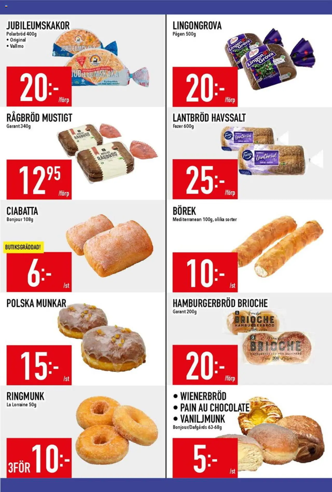 Matdax reklamblad aktuell från 25.08.2025 | Sida: 7 | Produkter: Lingongrova, Hamburgerbröd, Lantbröd