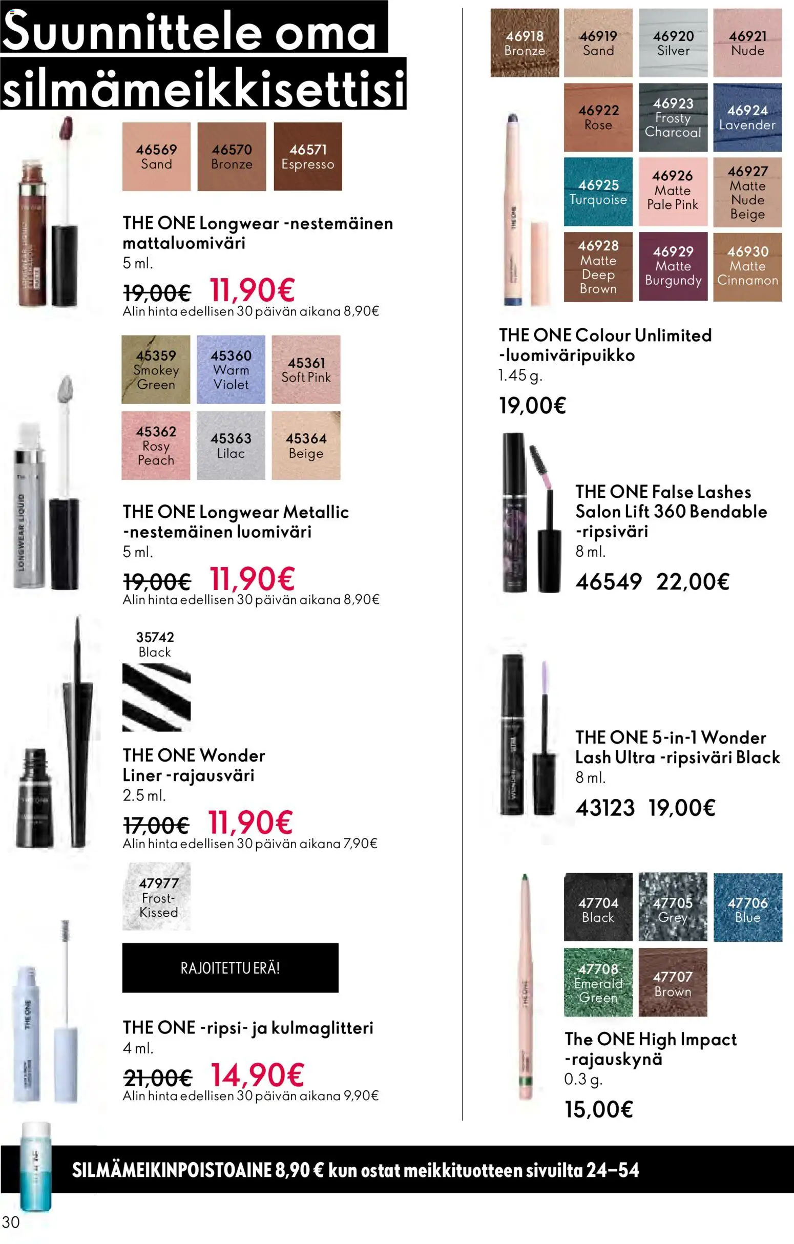 Oriflame - Esite 01 – voimassa 31.12.2025 alkaen | Sivu: 30 | Tuotteet: Ripsiväri, Luomiväri, Rajauskynä