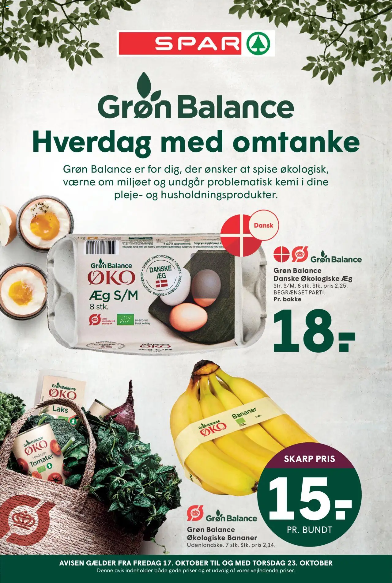 Spar tilbudsavis – gyldig fra 17.10.2025 | Side: 18 | Produkter: Æg, Tomater, Bananer