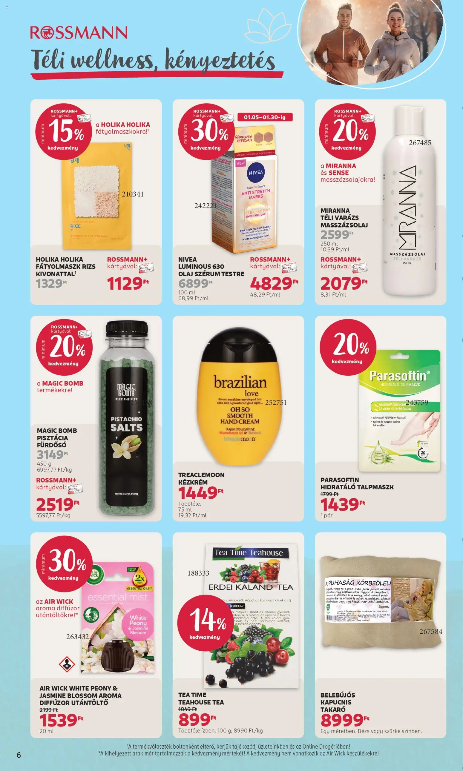 Rossmann akciós ujság - amely érvényes a következő dátumtól: 19.01.2026 | Oldal: 6 | Termékek: Pisztácia, Diffúzor, Tea, Só