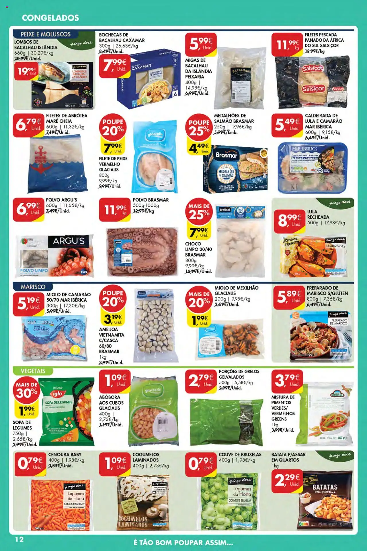 Pingo Doce Poupe Esta Semana Açores │ válido de 09.10.2025 | Página: 12 | Produtos: Salmão, Cenoura, Cogumelos, Couve