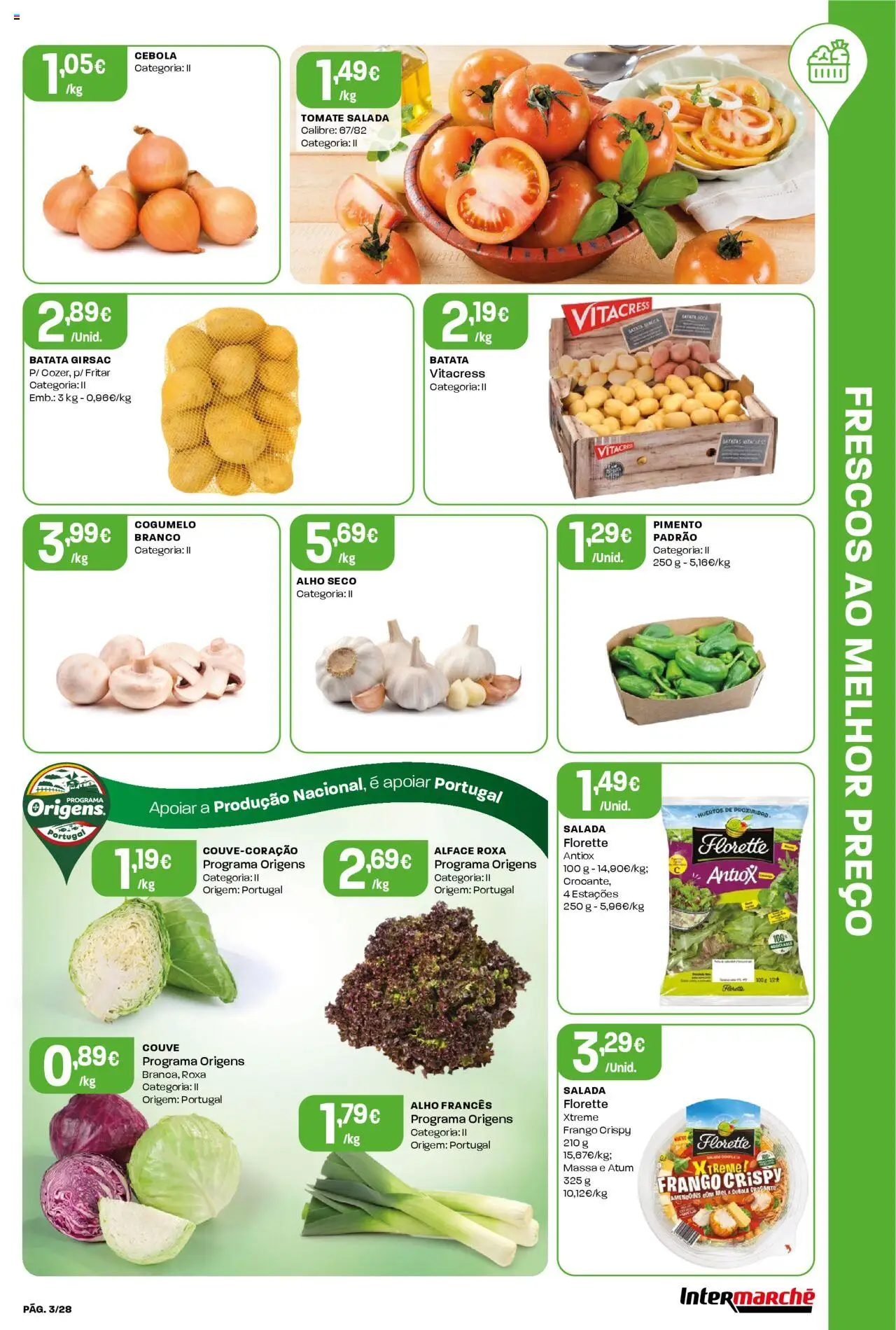 Intermarché folheto │ válido de 18.09.2025 | Página: 3 | Produtos: Amendoins, Frango, Tomate, Alface