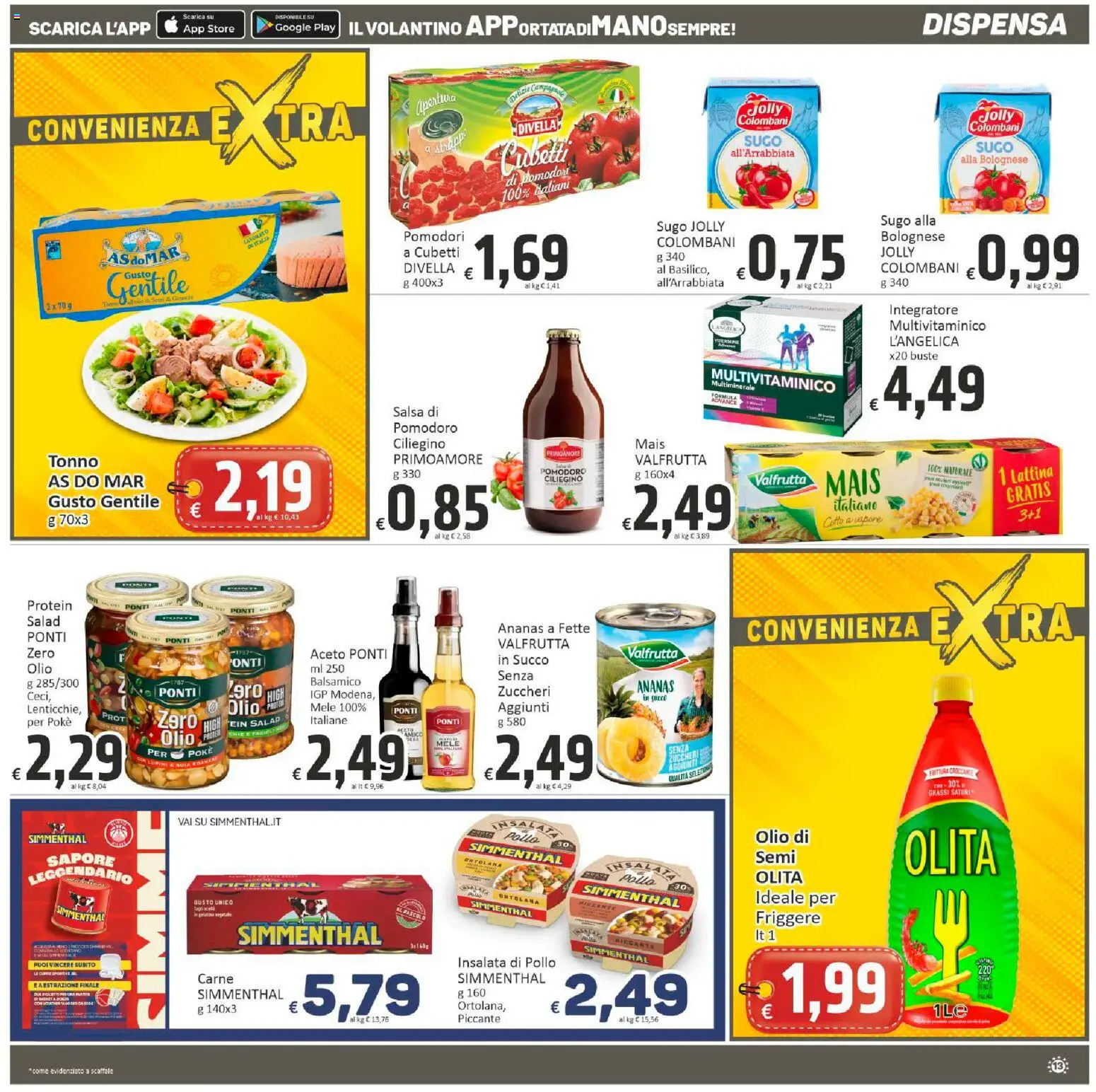 Volantino Paghi Poco del 19.01.2026 | Pagina: 13 | Prodotti: Insalata, Pomodori, Tonno, Aceto