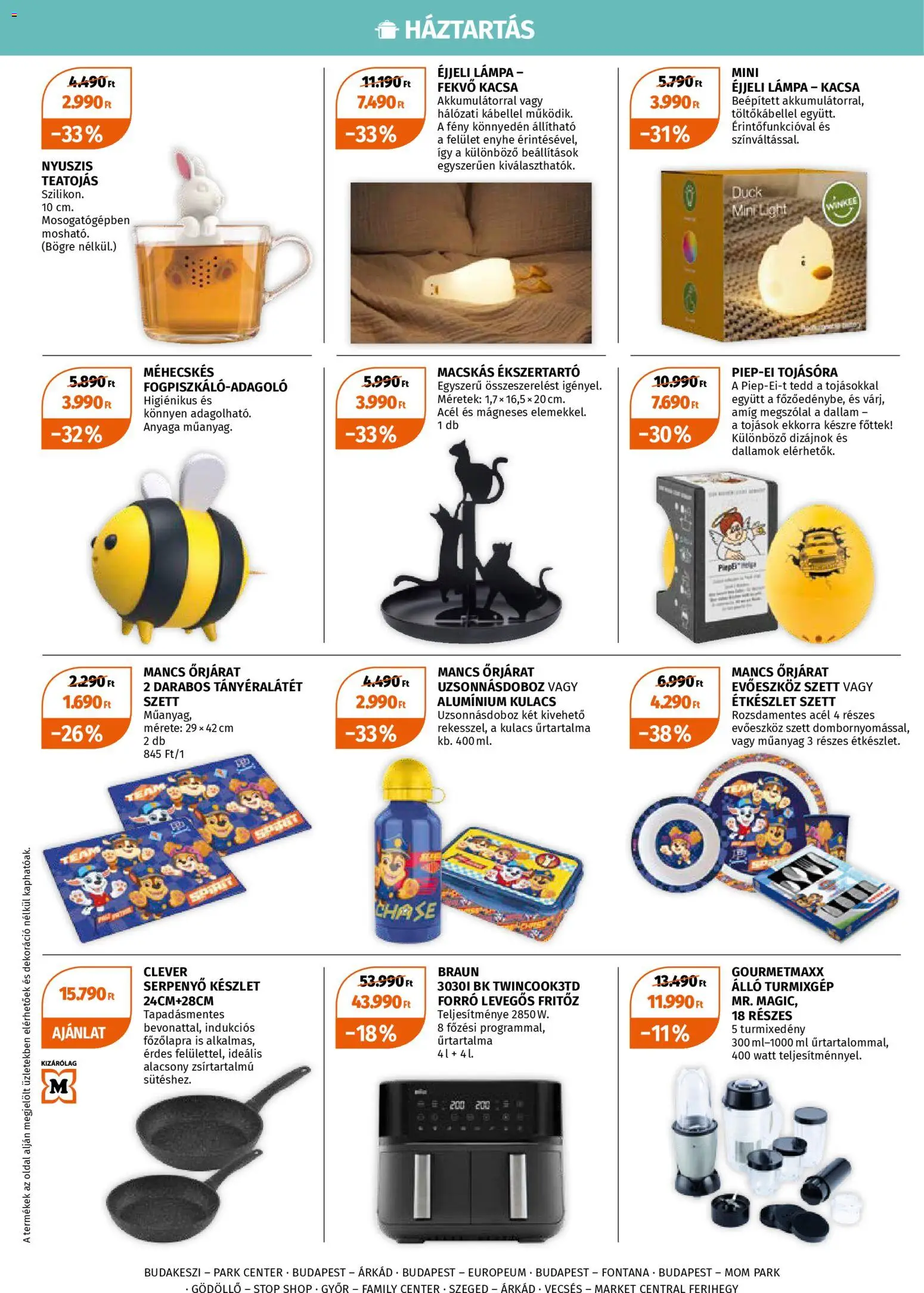 Müller akciós ujság - amely érvényes a következő dátumtól: 23.03.2026 | Oldal: 3 | Termékek: Evőeszköz, Fritőz, Lámpa, Kacsa