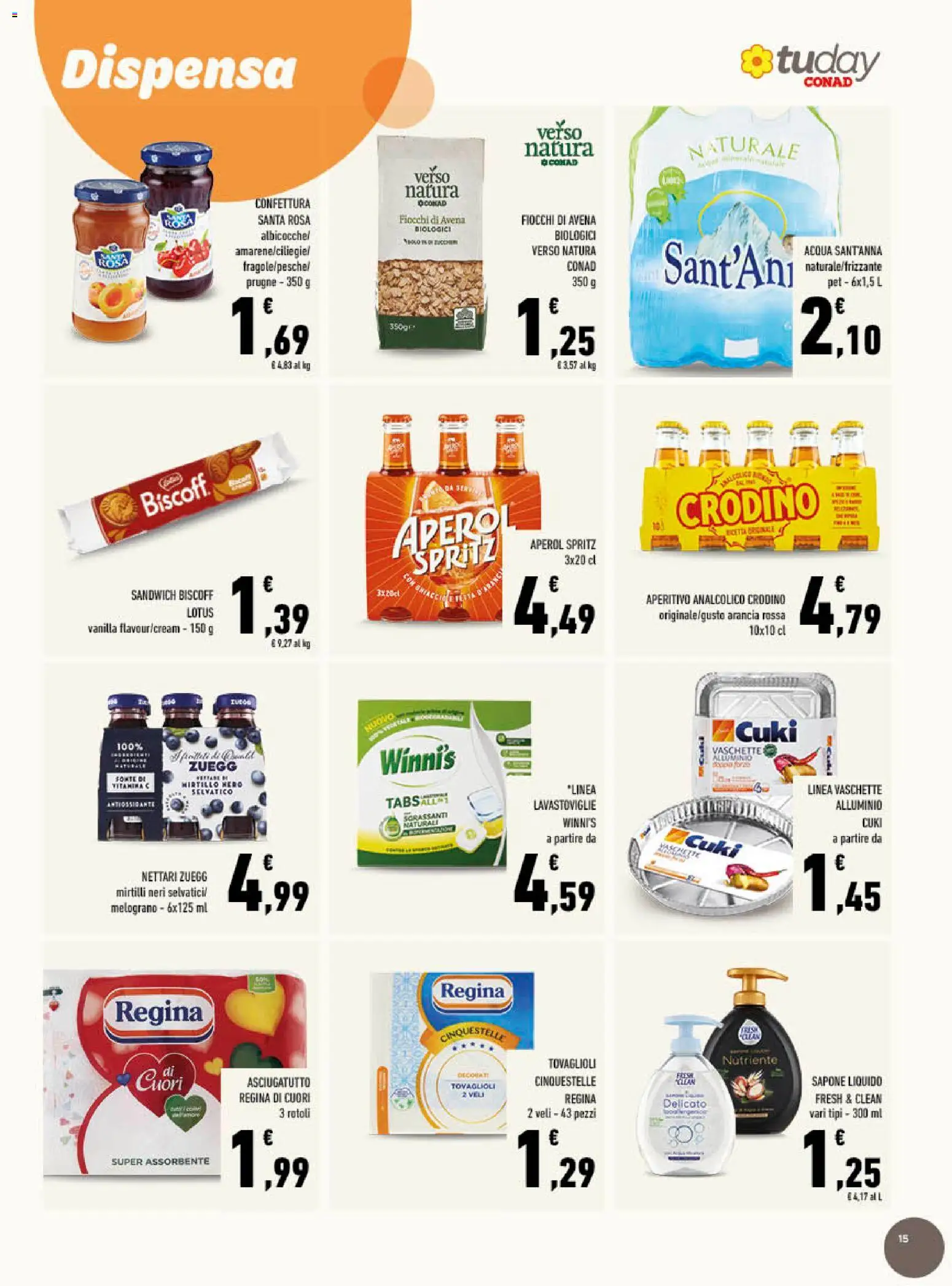 Volantino Conad del 25.03.2026 | Pagina: 15 | Prodotti: Fiocchi, Mirtilli, Asciugatutto, Aperitivo