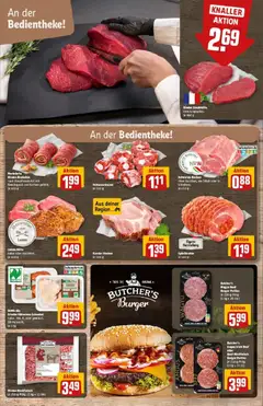 Rewe prospekt Rheinbach	 ab 26.10.2025 gültig | Seite: 10 | Produkte: Rinderrouladen, Hahnchenschenkel, Burger, Rindfleisch