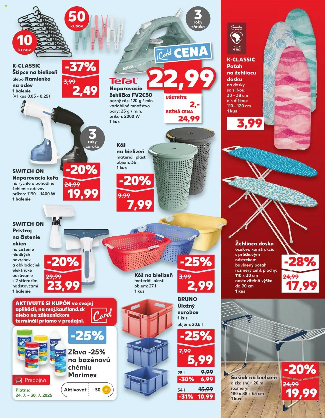 Kaufland Žilina │ platný od 24.07.2025 | Strana: 61 | Produkty: Kôš na bielizeň, Naparovacia žehlička, Žehlička
