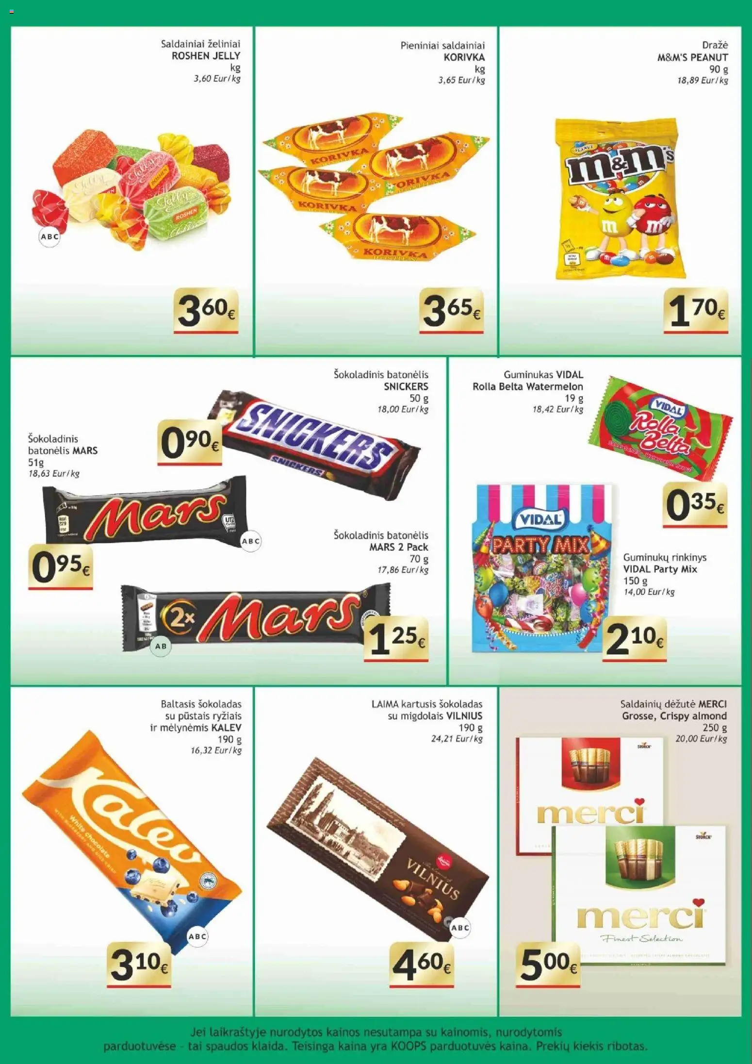 Koops akcijos nuo 05.01.2026 | Puslapis: 10 | Prekių: Šokoladas, Šokoladinis batonėlis, Saldainiai
