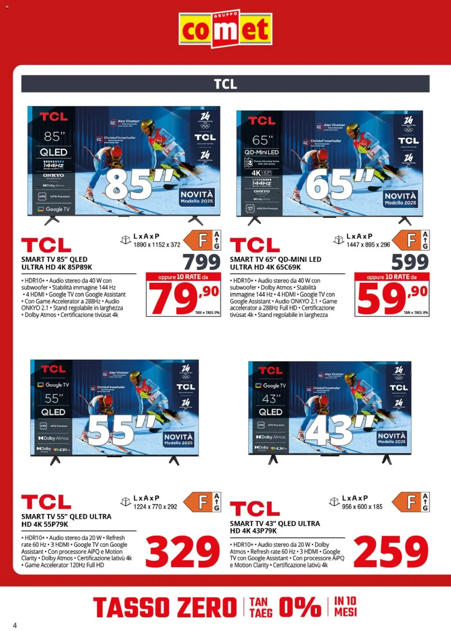 Volantino Comet del 29.01.2026 | Pagina: 4 | Prodotti: smart TV, TV, Audio