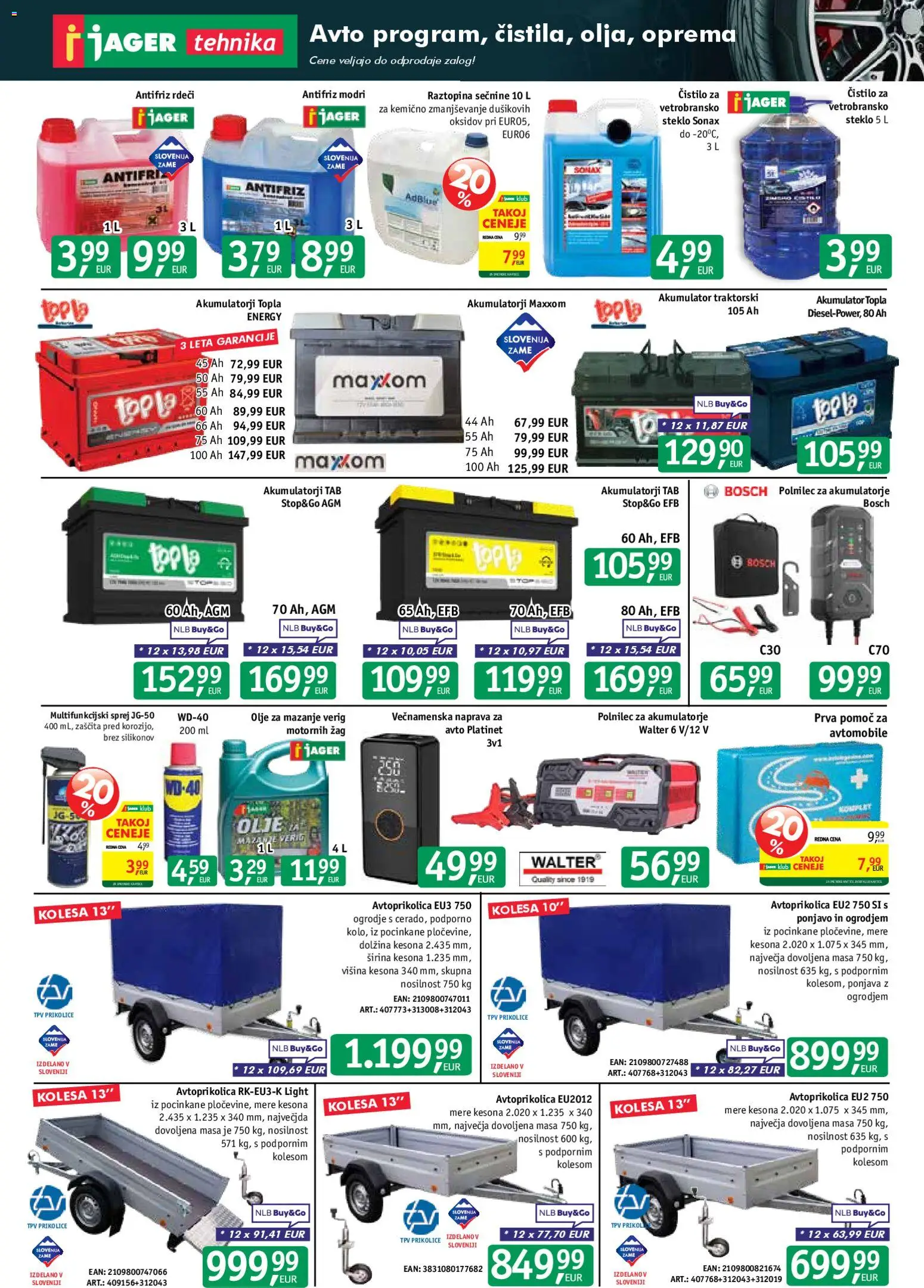 Novi Jager katalog ponudbe – veljaven od 07.01.2026 | Stran: 11 | Izdelki: Akumulator, Olje