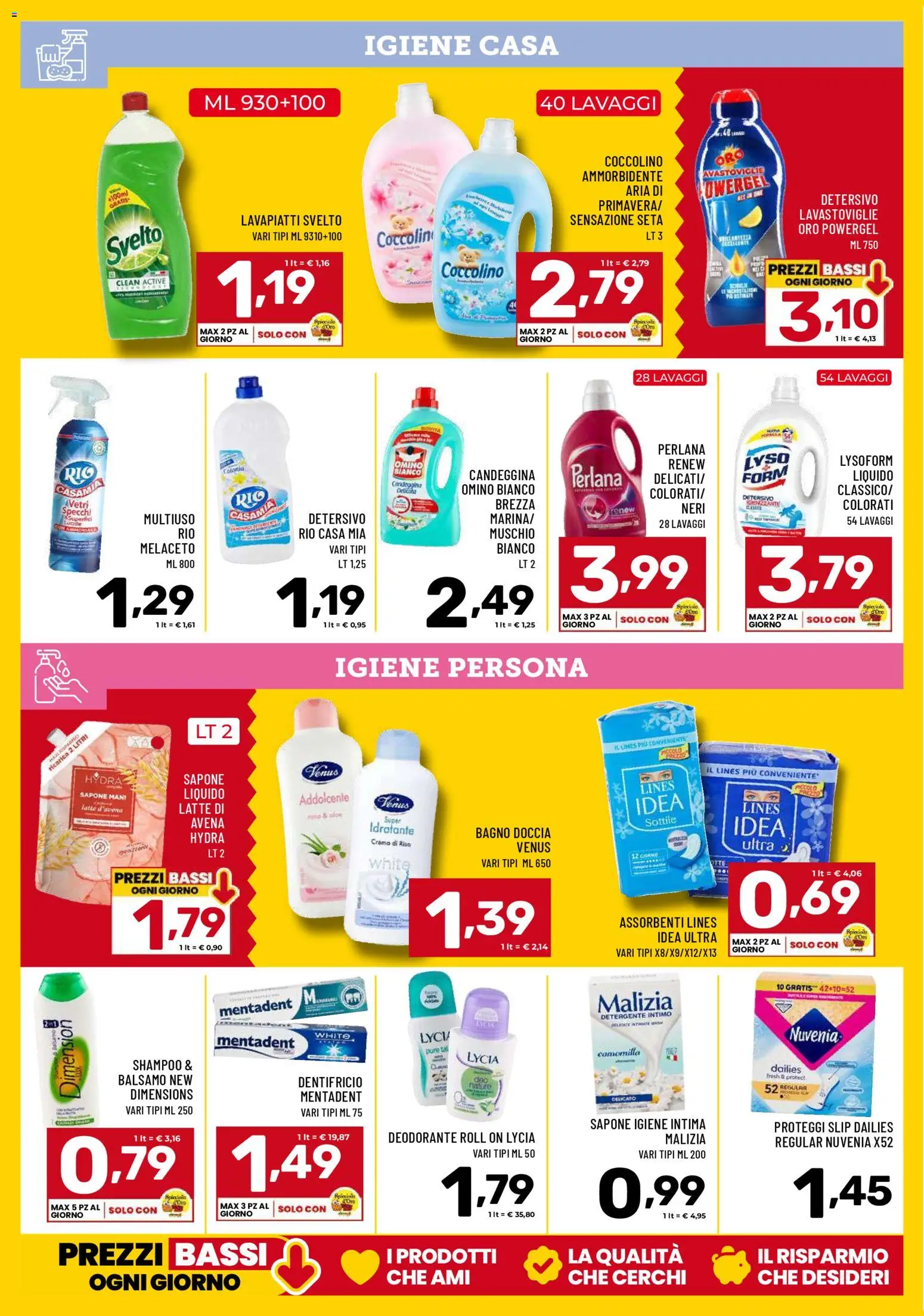 Volantino Il Centesimo del 13.02.2026 | Pagina: 12 | Prodotti: Candeggina, Slip, Latte, Doccia