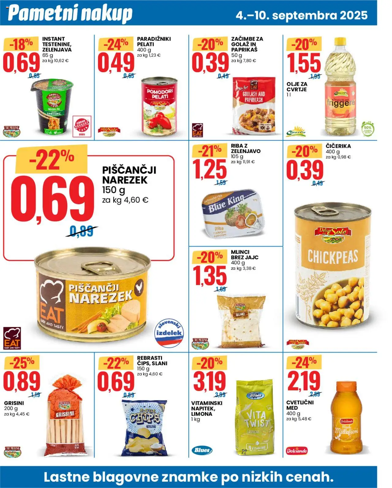 Novi Eurospin katalog ponudbe – veljaven od 04.09.2025 | Stran: 4 | Izdelki: Olje, Riba, Zacimbe, Zelenjava