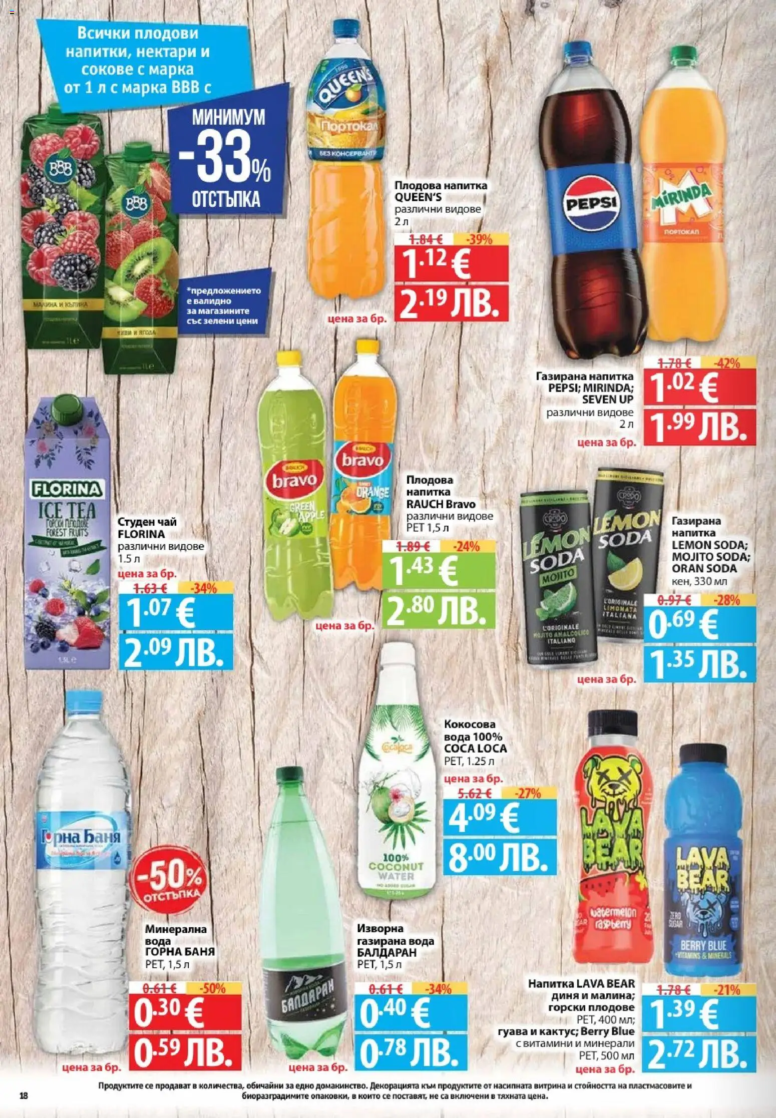 {H1} | Страница: 18 | Продукти: Вода, Плодове, Студен чай, Напитка