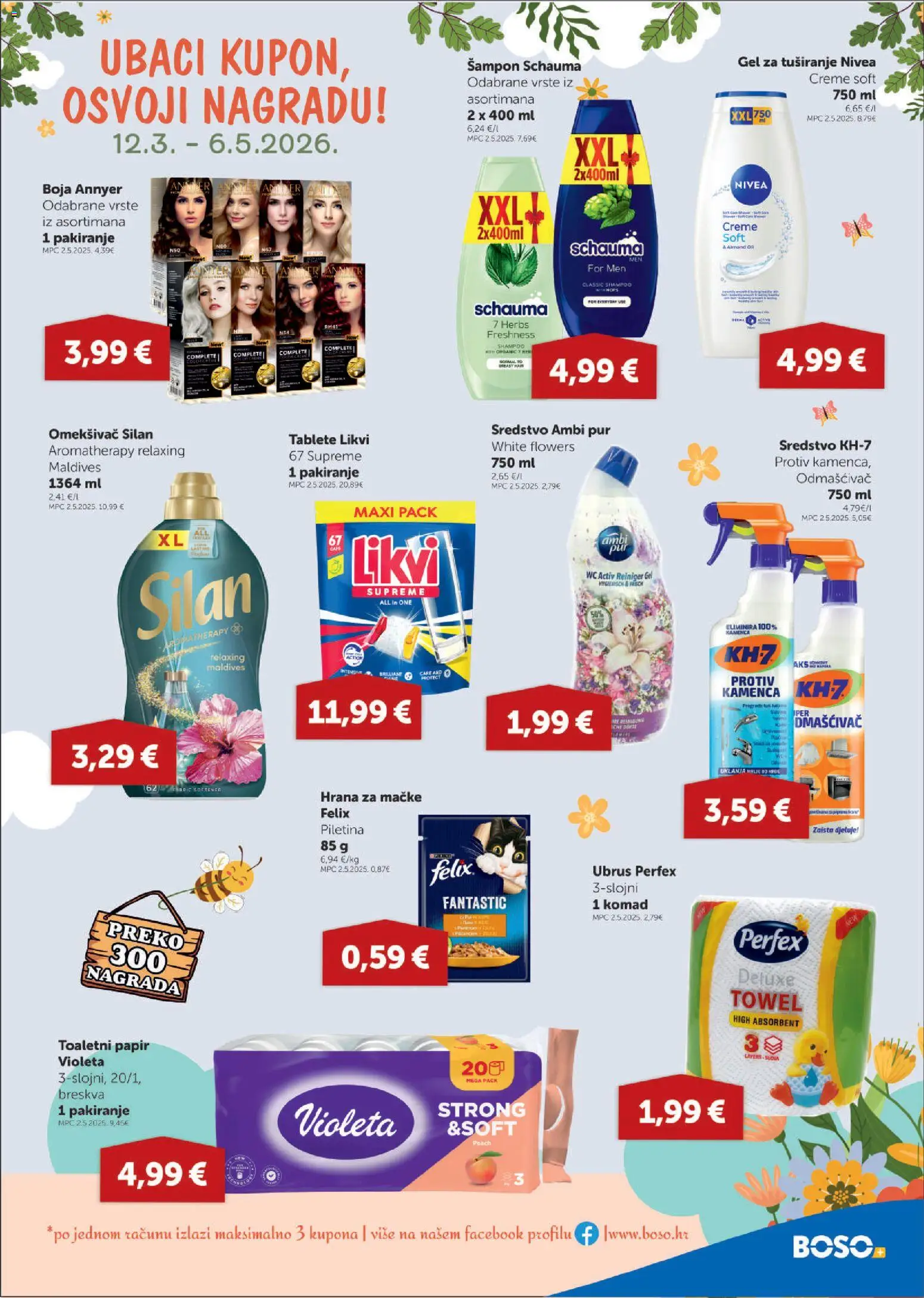 Boso katalog | vrijedi od 02.04.2026 | Stranica: 23 | Proizvodi: Šampon, Toaletni papir, Hrana za mačke, Nivea