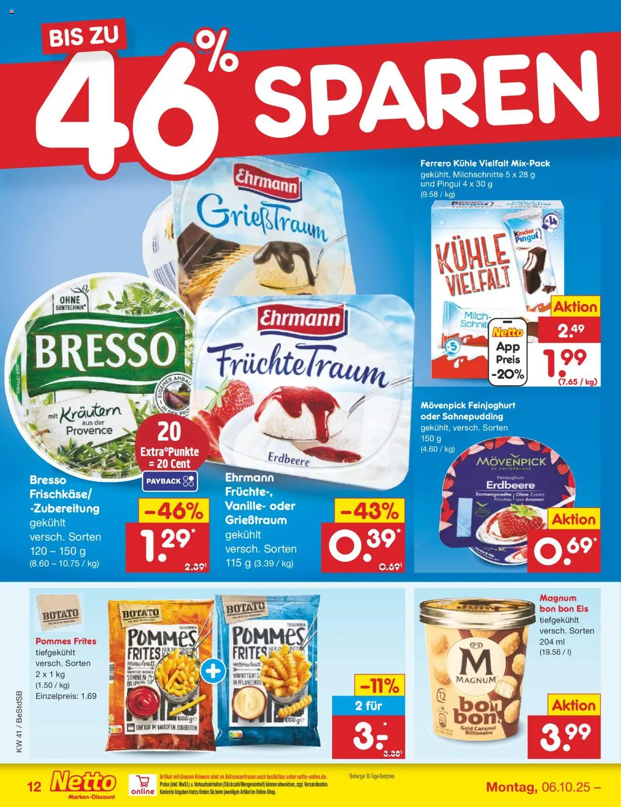 Netto Marken-Discount Prospekt 	 – gültig ab 06.10.2025 | Seite: 14 | Produkte: Milch, Bresso, Backofen, Eis