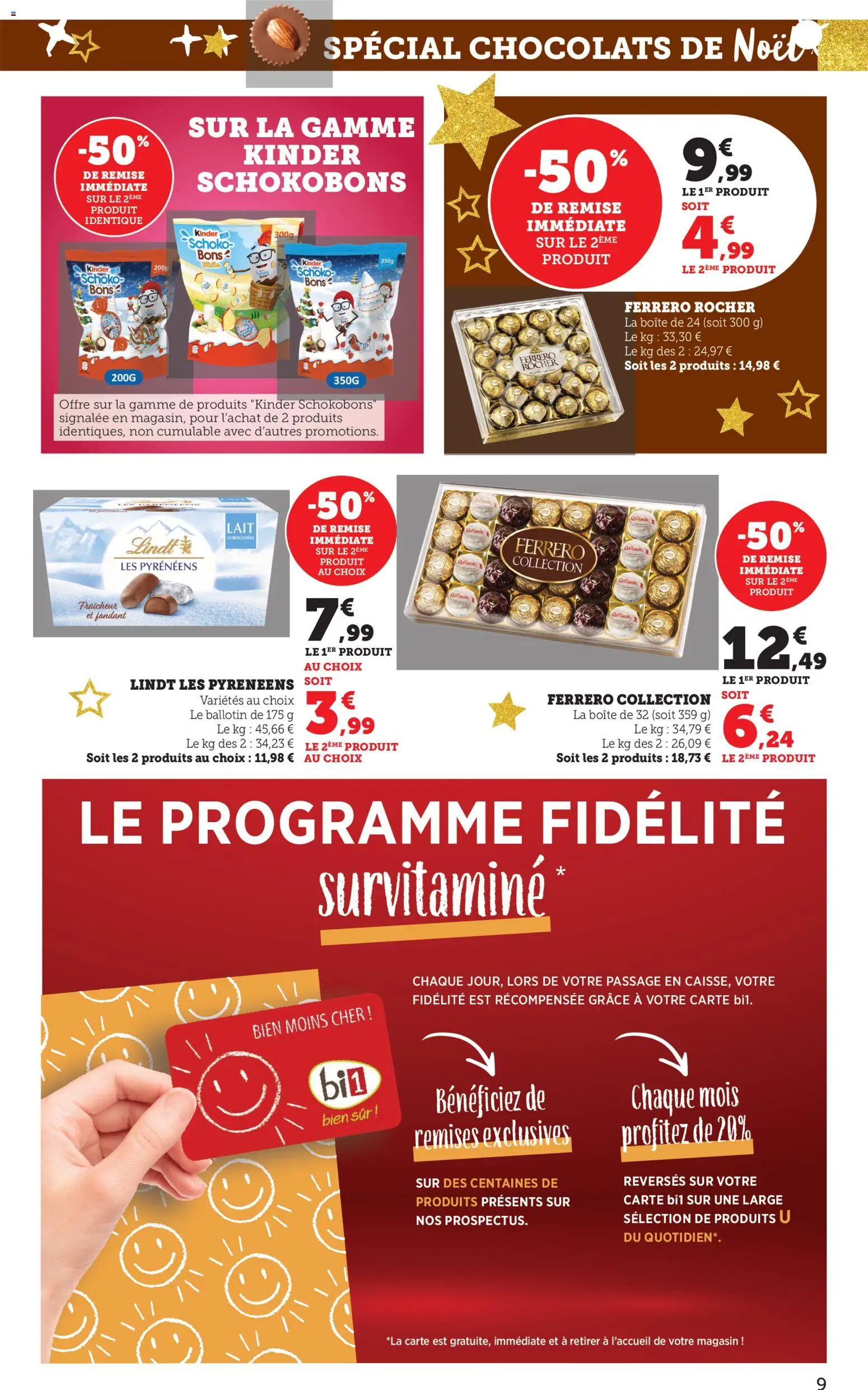 {H1} | Page: 10 | Produits: Chocolats de noël, Ferrero rocher, Lait, Lindt