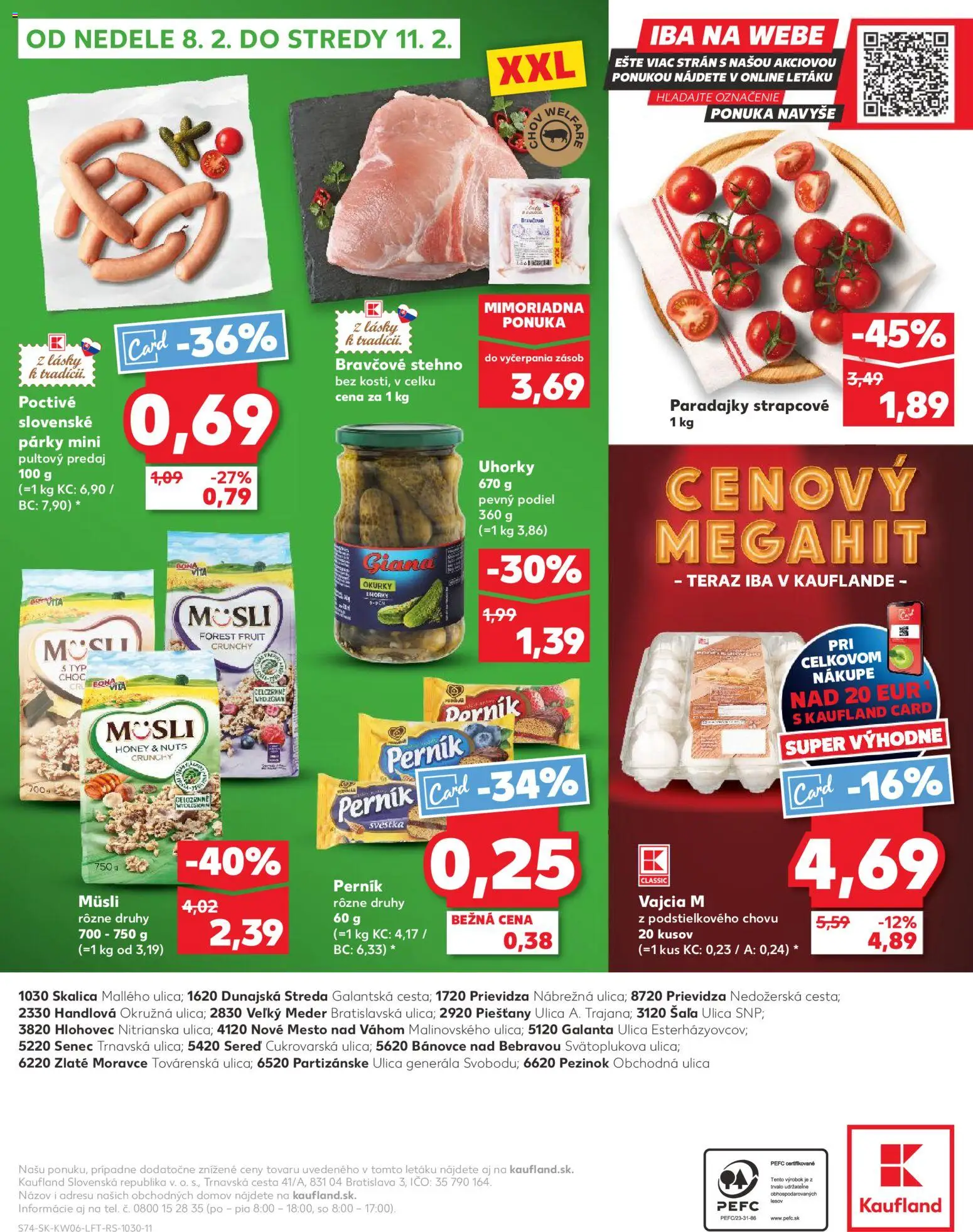 Nové Kaufland akcie – leták je platný od 05.02.2026 | Strana: 74 | Produkty: Vajcia, Paradajky, Bravčové stehno, Uhorky