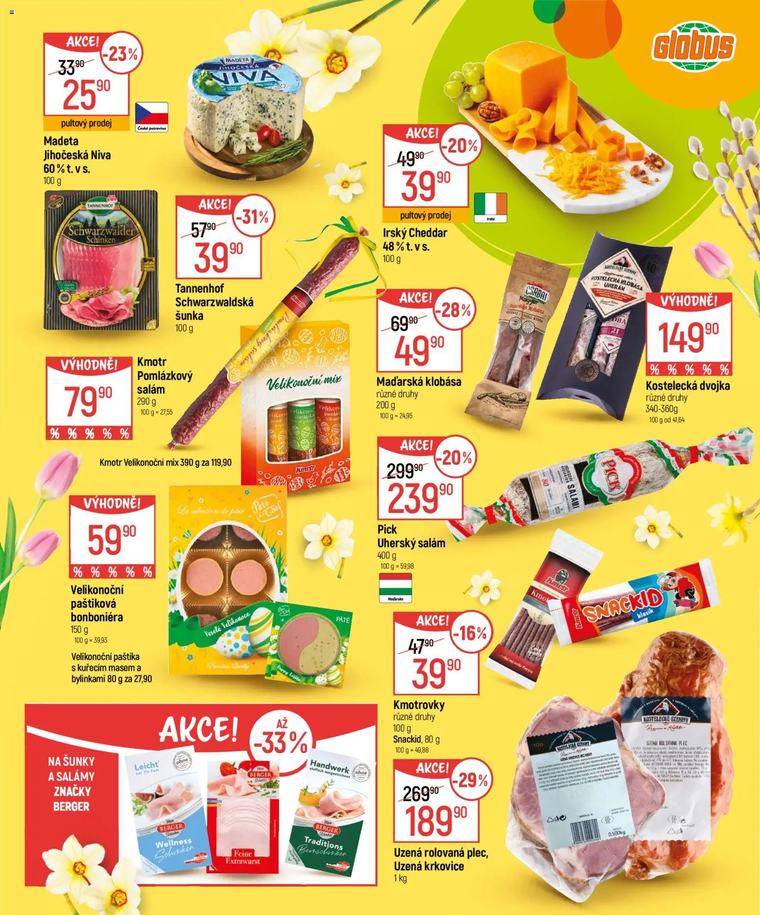 Globus leták - Velikonoce od 04.03.2026 | Strana: 13 | Produkty: Salám, Bonboniéra, Niva, Paštika