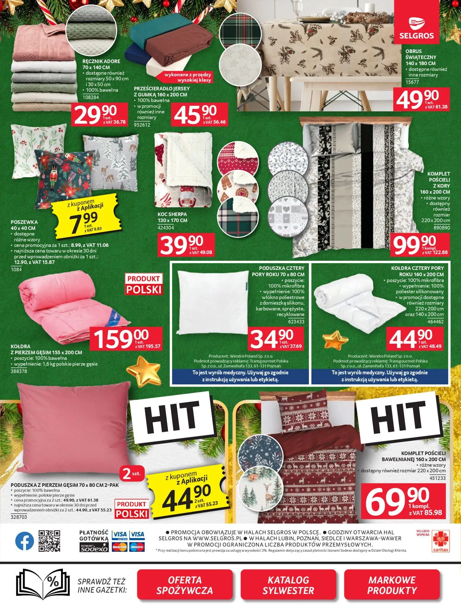 Selgros cash&carry Gazetka - Oferta przemysłowa od 18.12.2025 | Strona: 27 | Produkty: Poduszka, Koc, Kołdra
