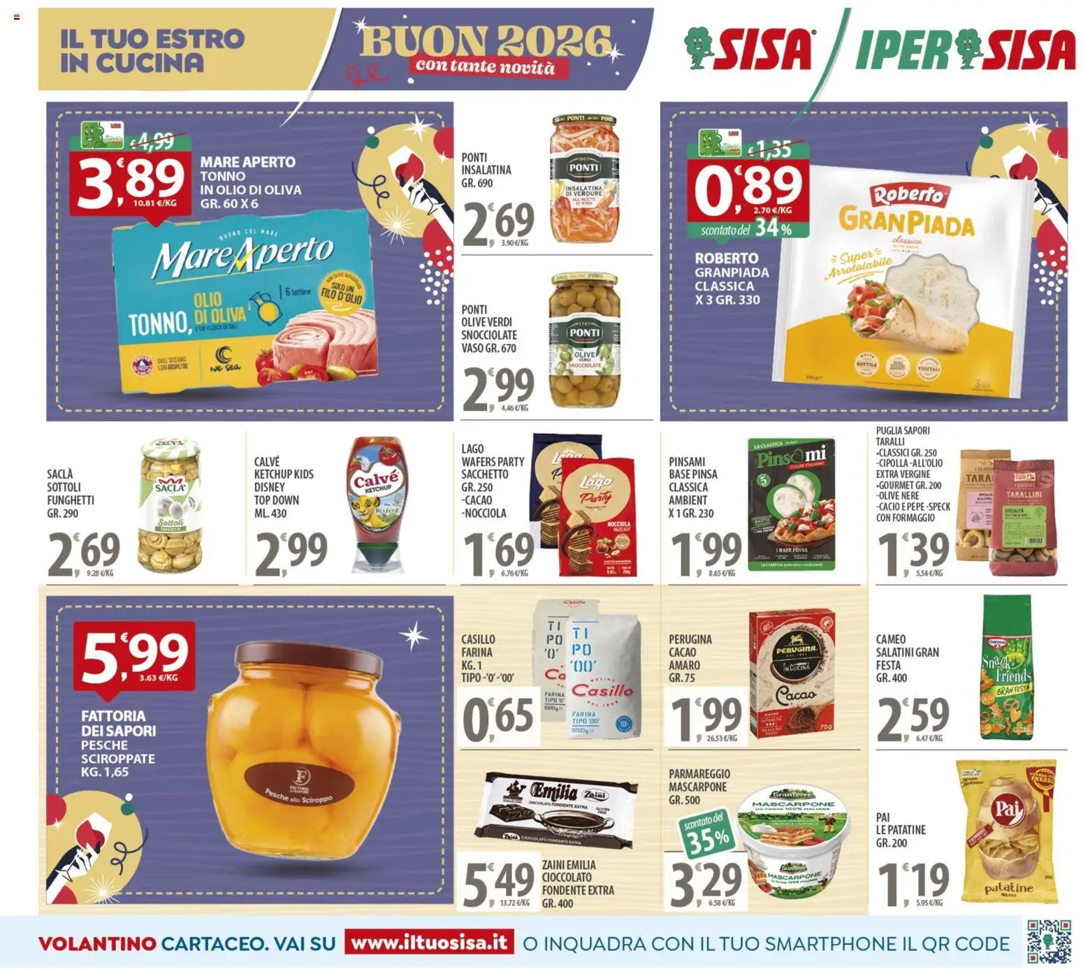 Volantino SISA del 27.12.2025 | Pagina: 9 | Prodotti: Verdure, Tonno, Cacao, Vaso